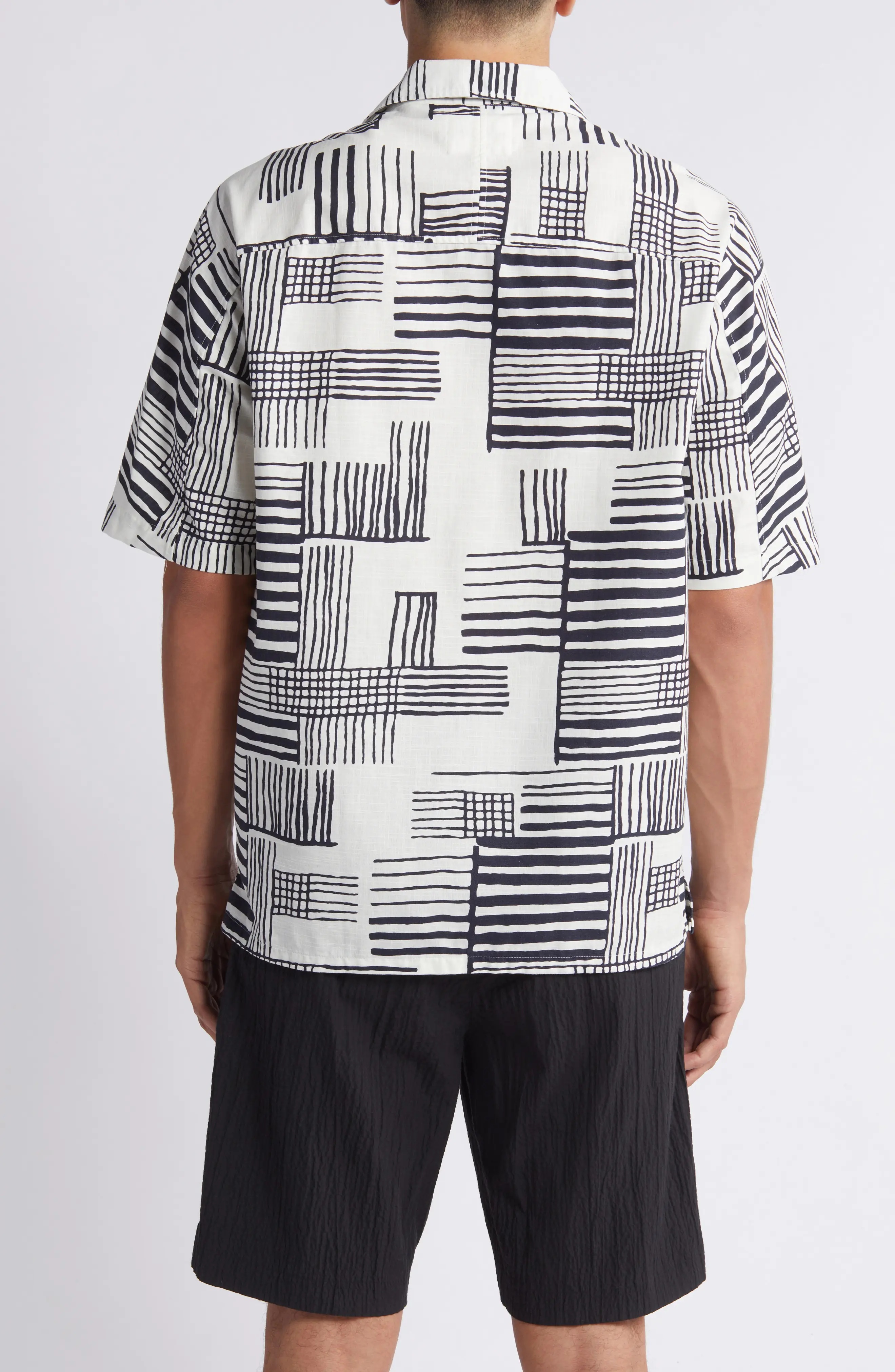 Ole 5210 Geo Pattern Cotton & Lyocell Camp Shirt - 3