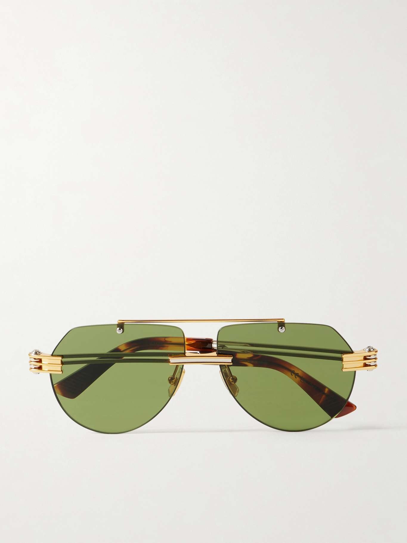 Aviator-style gold and silver-tone sunglasses Gold - 1