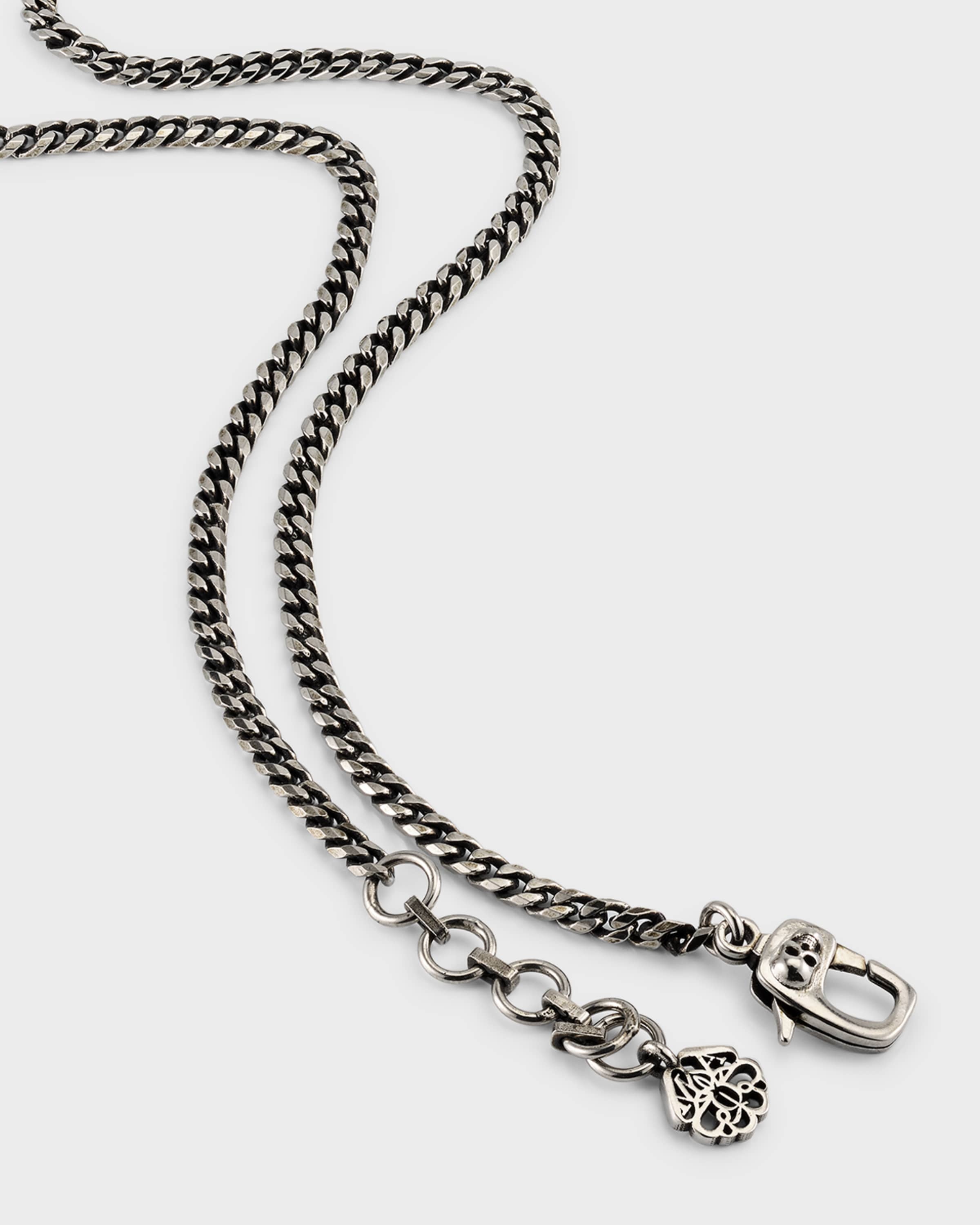 Men's Crystal Skull Pendant Chain Necklace - 4