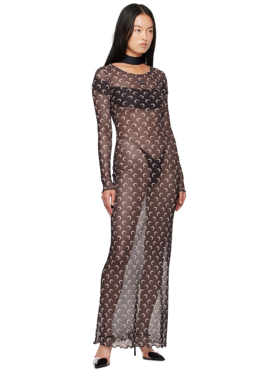 Brown All Over Moon Maxi Dress - 4