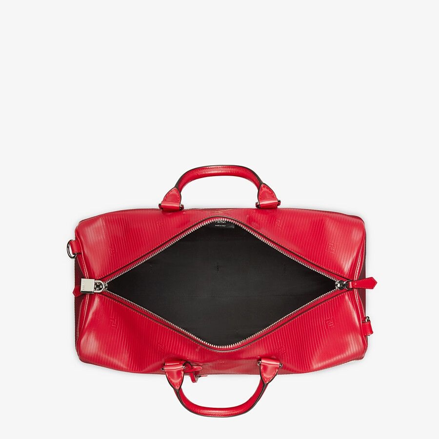 Red leather large bag - 4