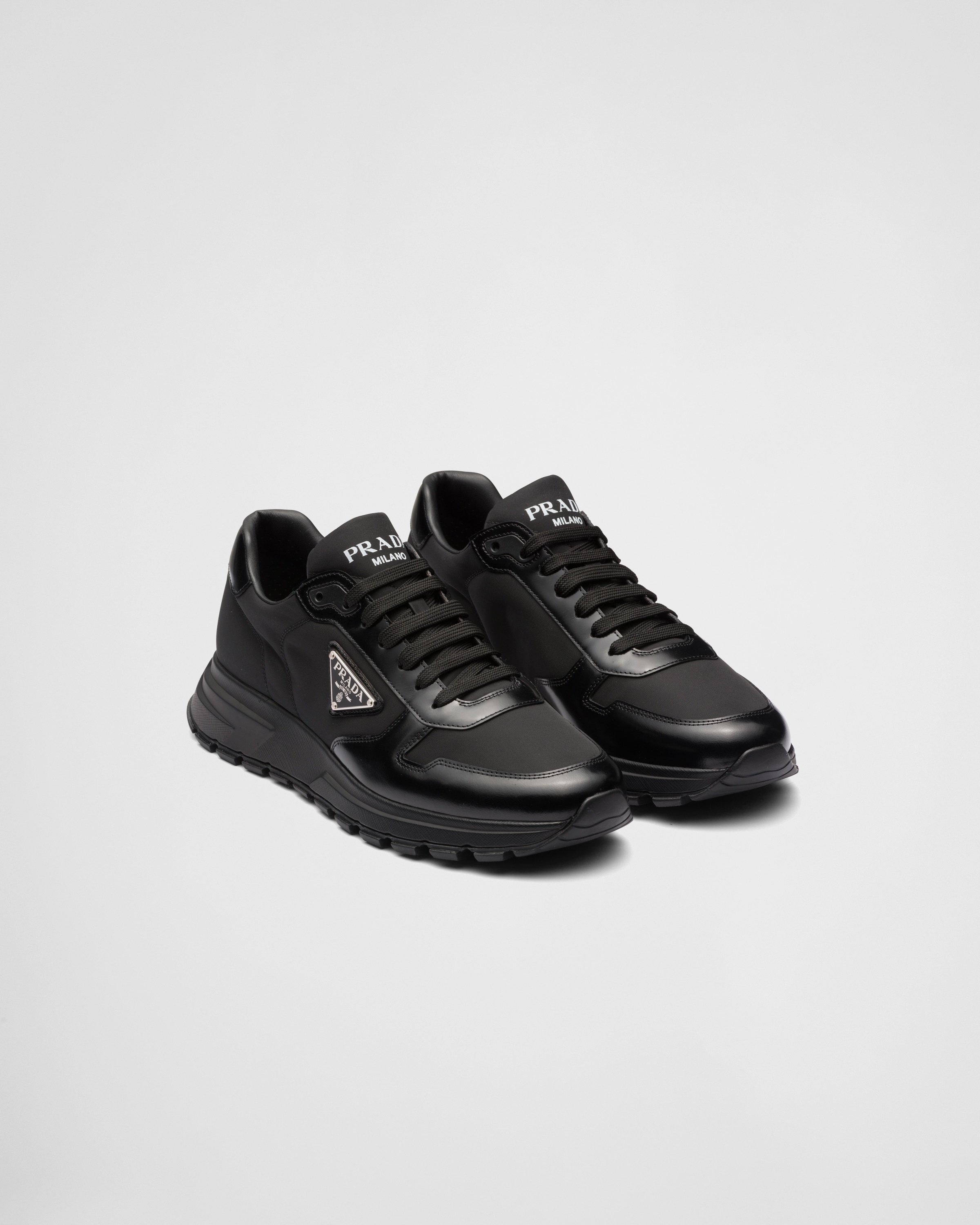 Prada Re-Nylon and brushed leather sneakers - 1