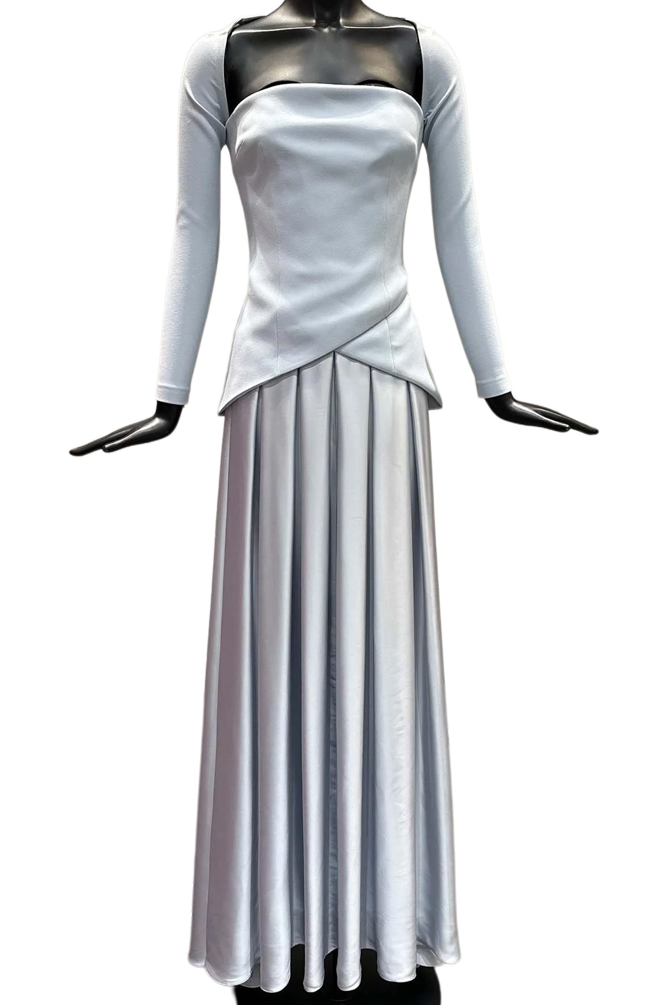 BLUE LONG SLEEVE GOWN - 1