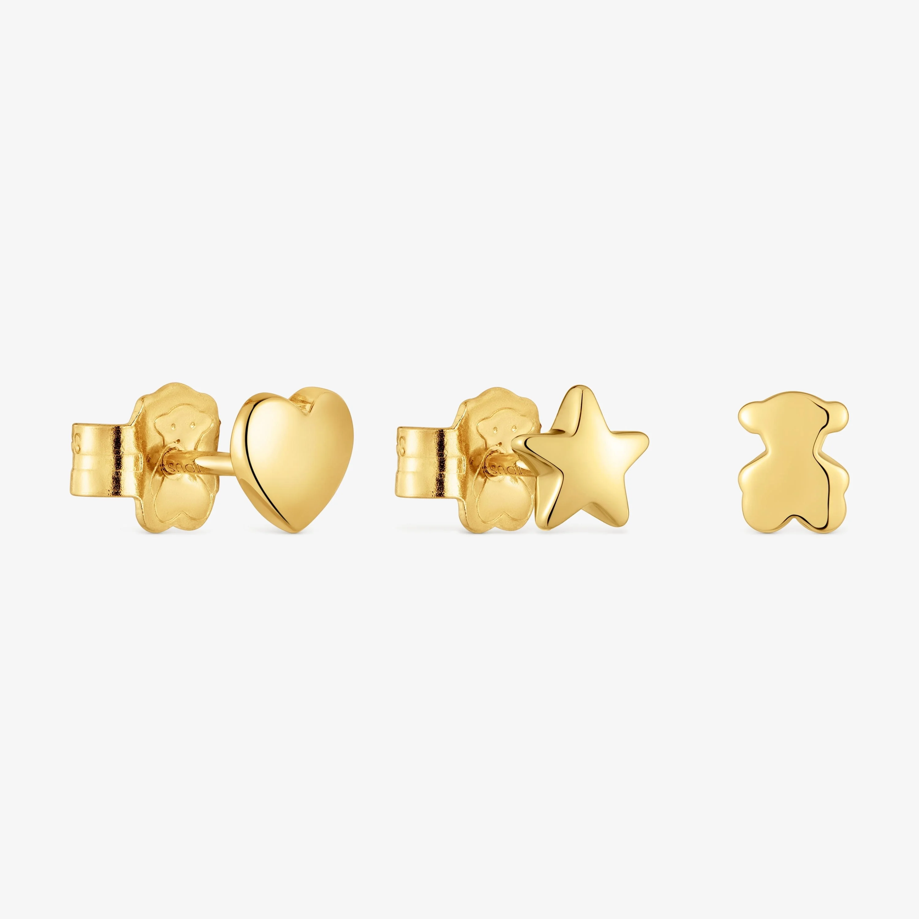 Pack of three 18K gold vermeil Earrings with motifs Bold Motif - 1