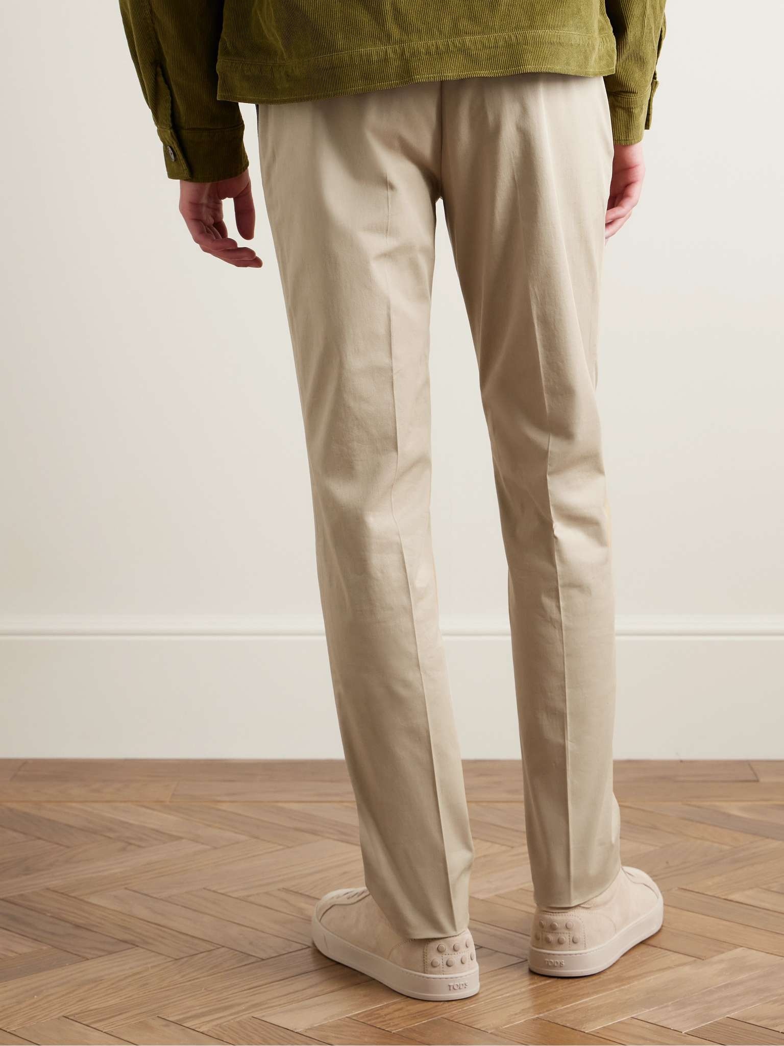 Slim-Fit Cotton-Blend Gabardine Trousers - 4