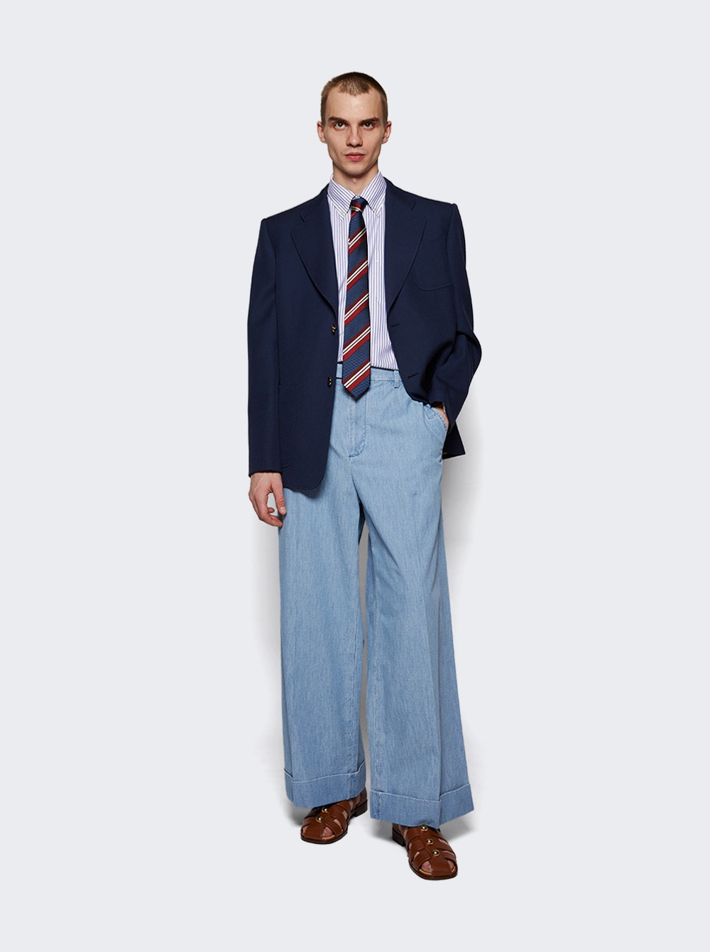 Single Breatsed Blazer Indaco - 2
