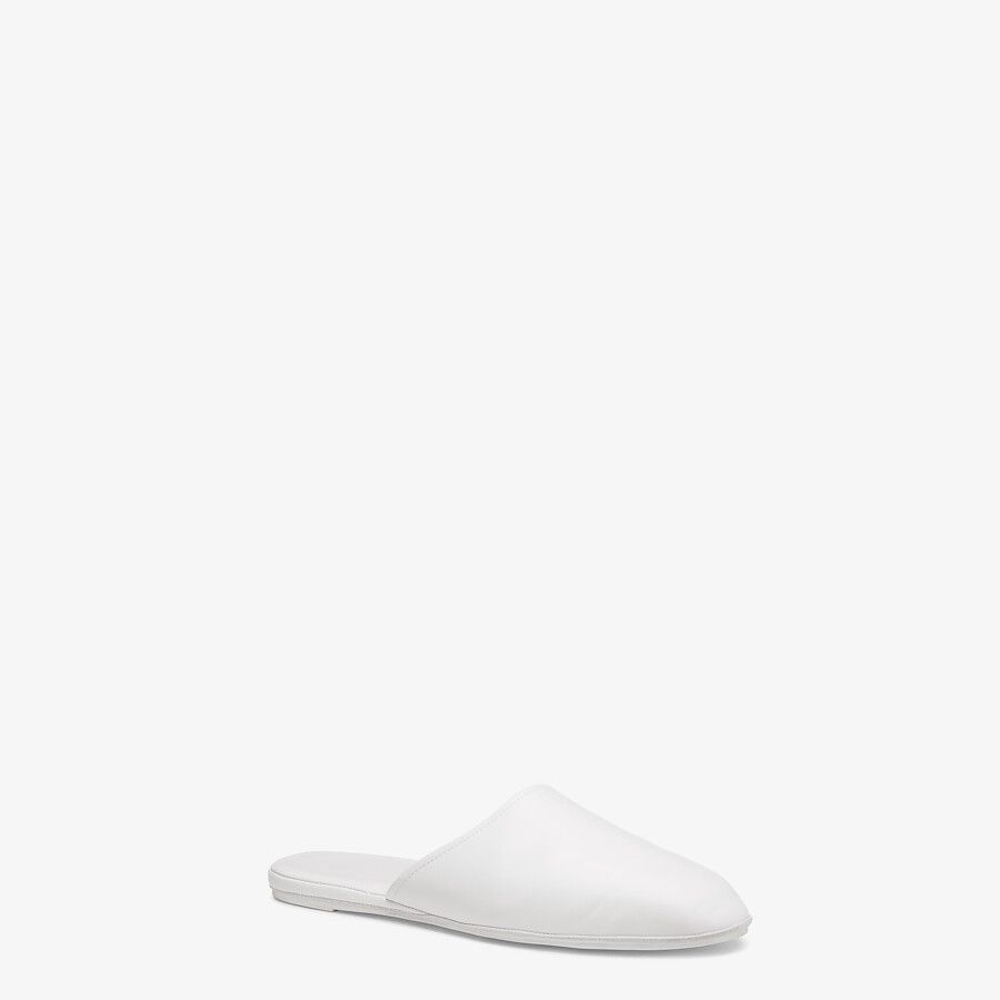 White nappa leather mules - 2