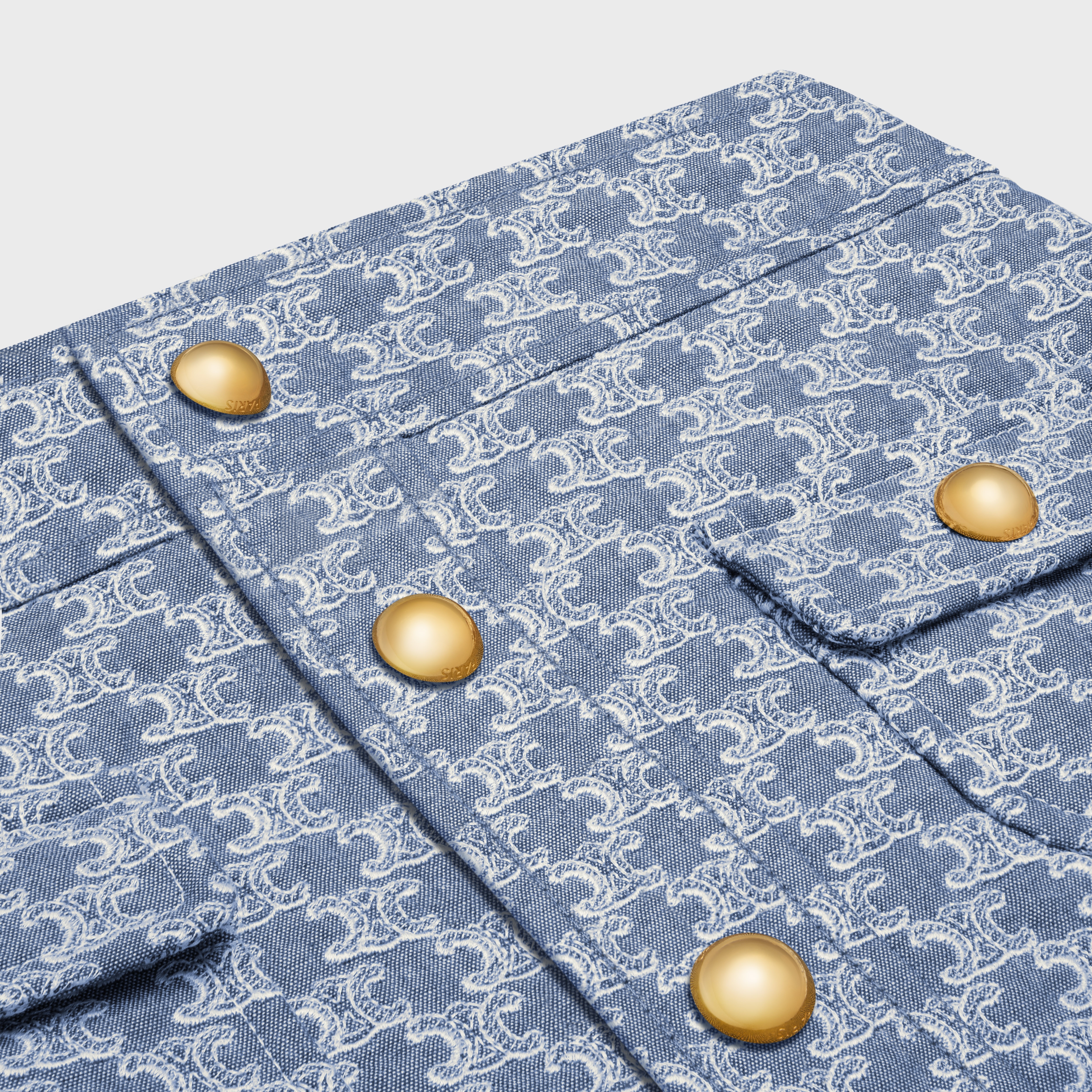 mini skirt in monogram chambray cotton - 3