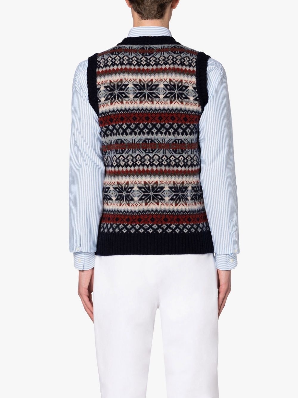 BURN TANK NAVY WOOL FAIR ISLE VEST - 4