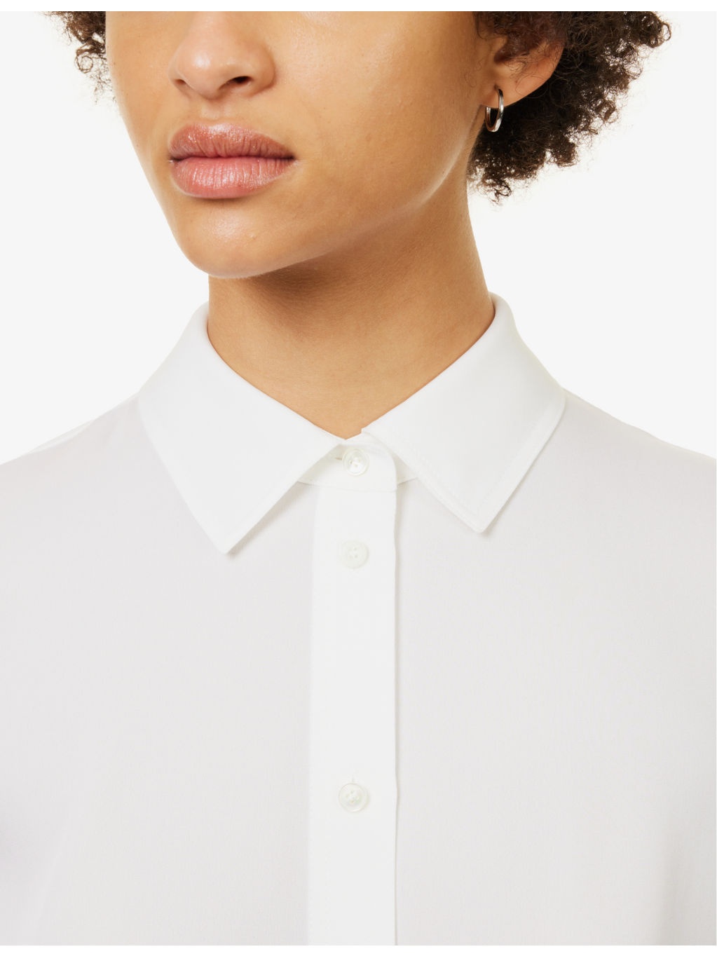 Curved-hem slim-fit silk-blend shirt - 5