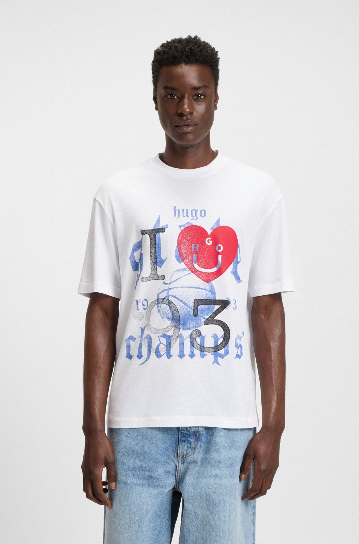 COTTON-JERSEY T-SHIRT WITH HAPPY HUGO ARTWORK - 2