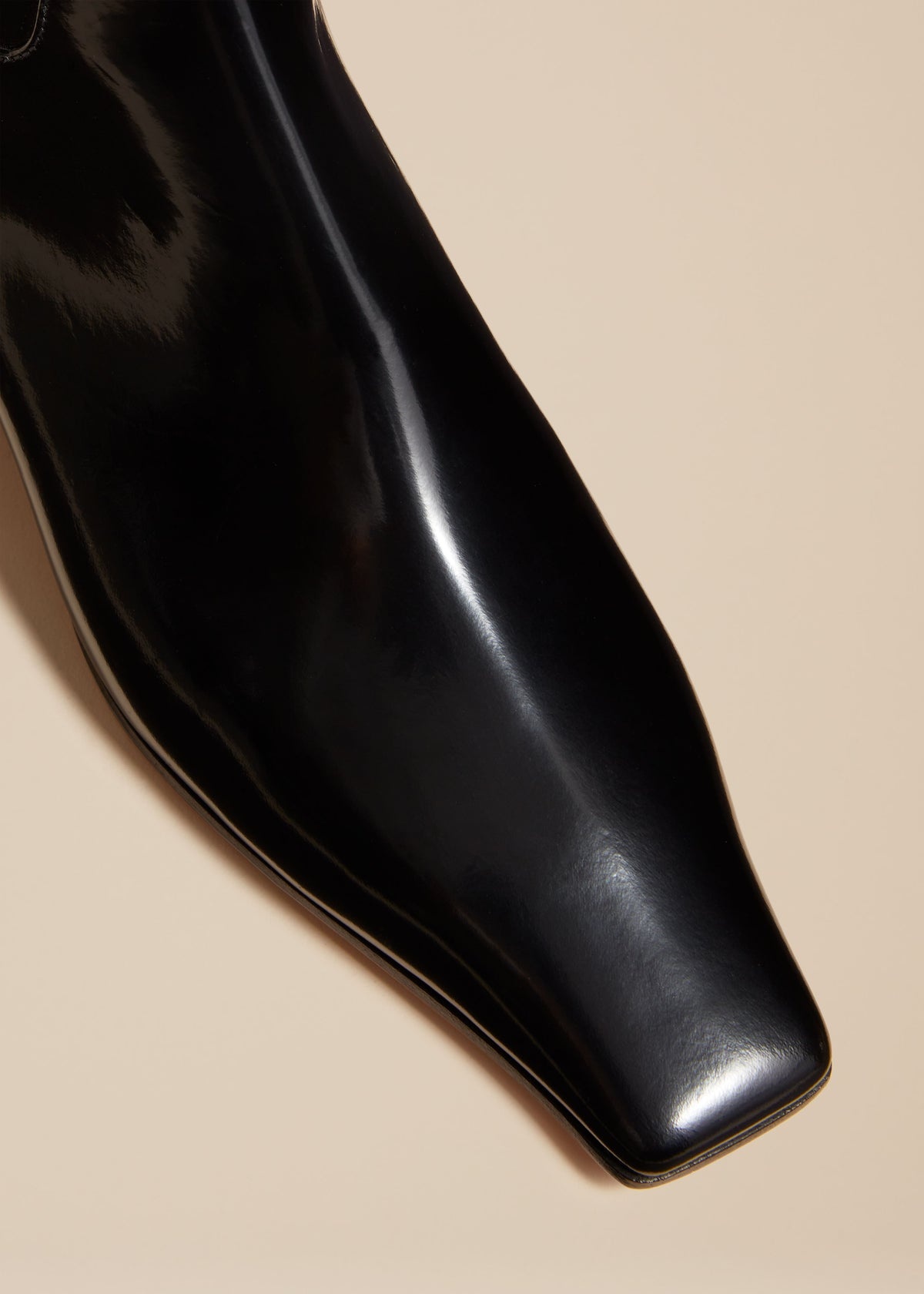 The Marfa Knee-High Boot in Black Brushed Leather - 3