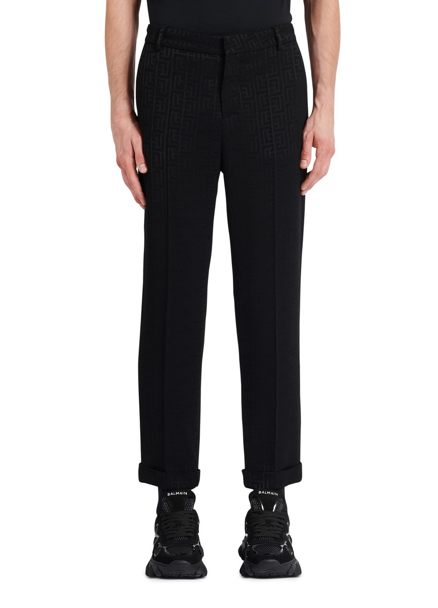 Monogrammed jacquard suit trousers - 2