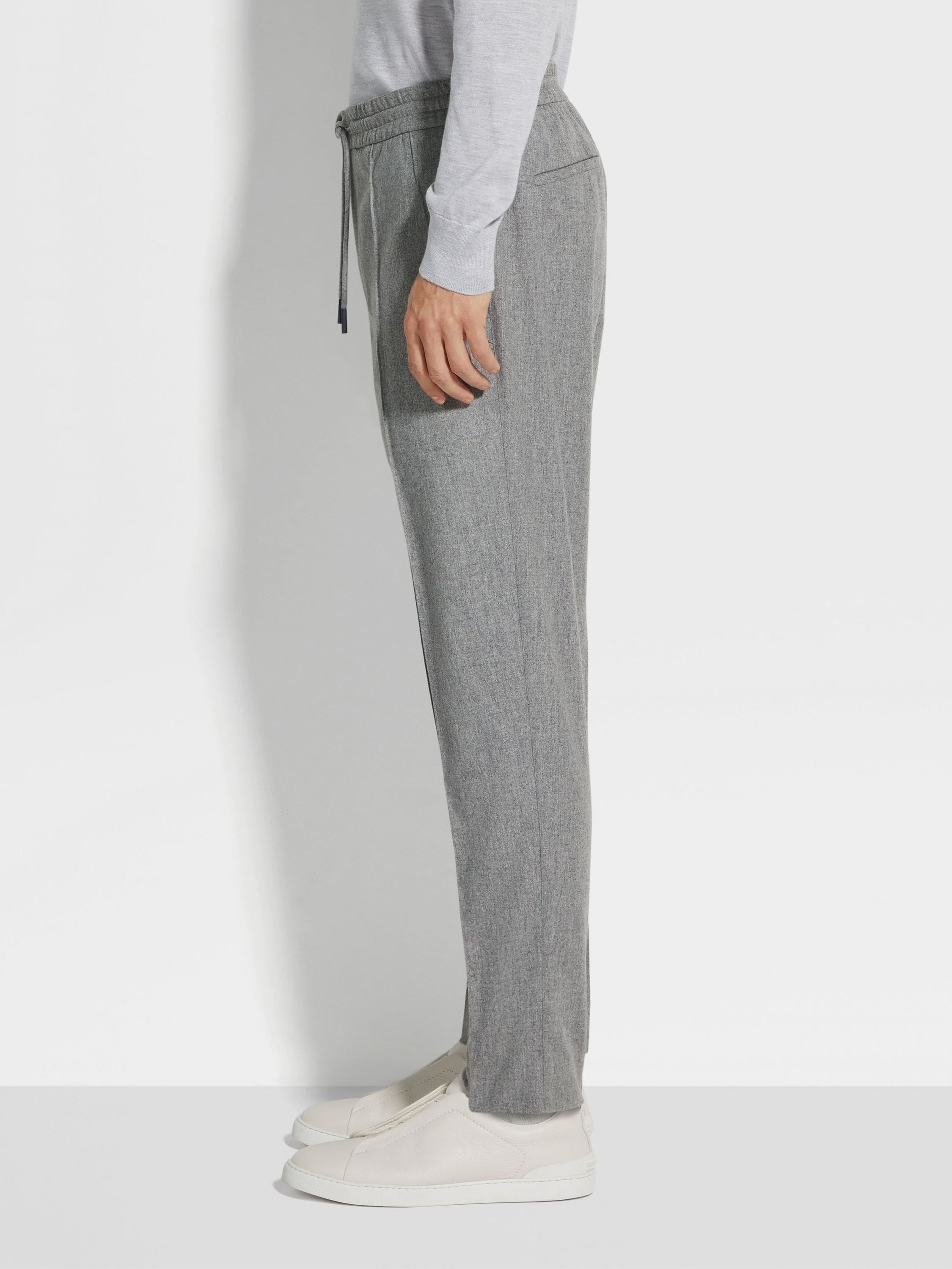 GREY MÉLANGE 15MILMIL15 WOOL JOGGERS - 4