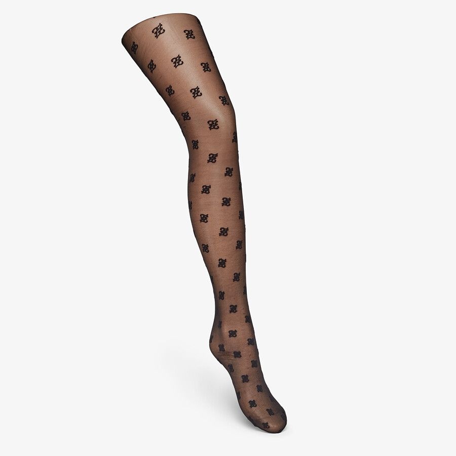 Black nylon pantyhose - 1