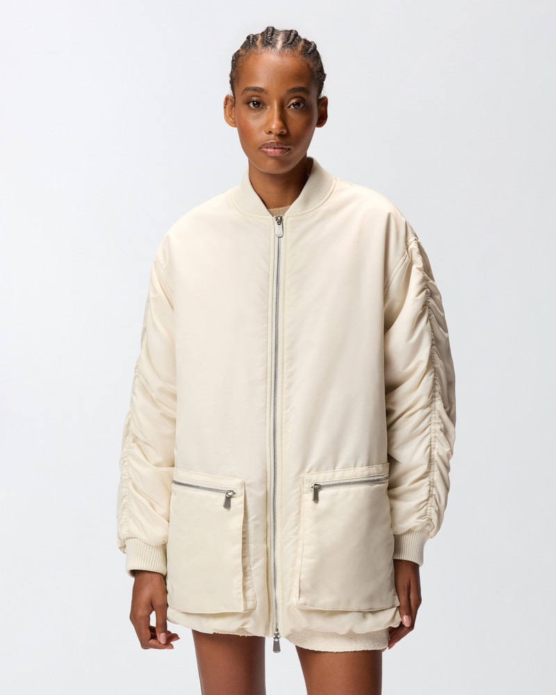 PINKO LONG TECHNICAL SATIN BOMBER JACKET outlook