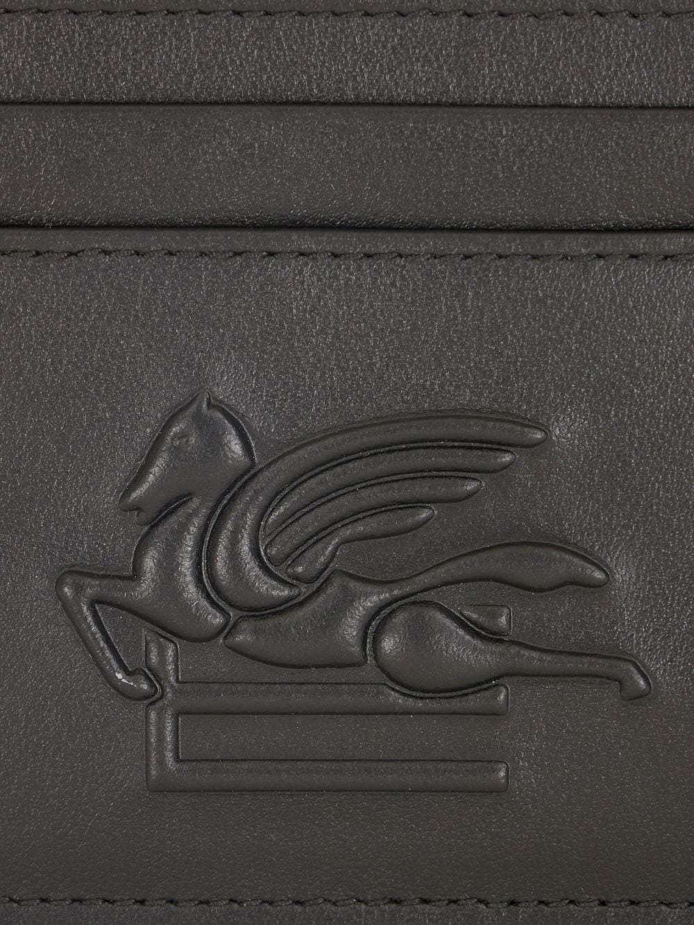 Pegaso motif-embossed leather cardholder - 3
