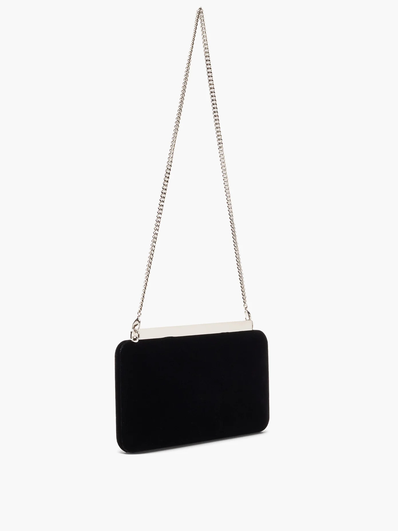 Ellipse crystal-embellished velvet shoulder bag - 4