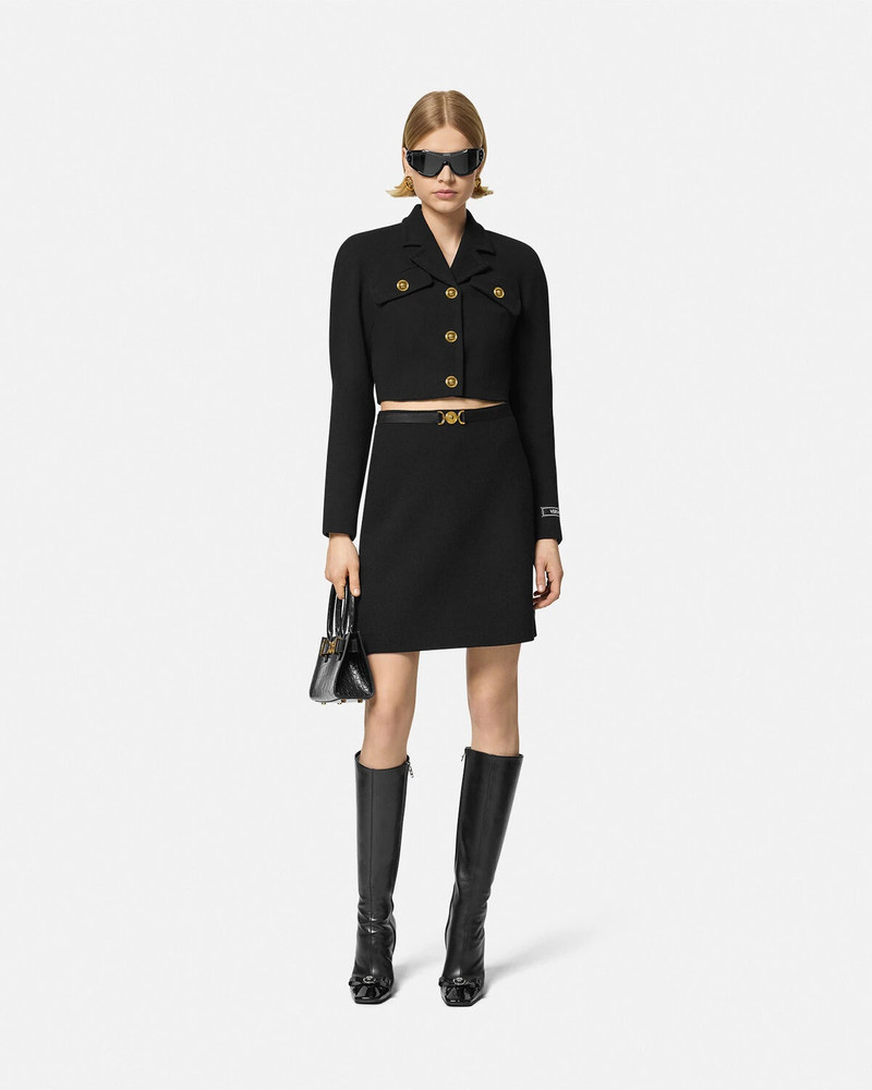 VERSACE Wool-Blend Crop Raglan Jacket outlook