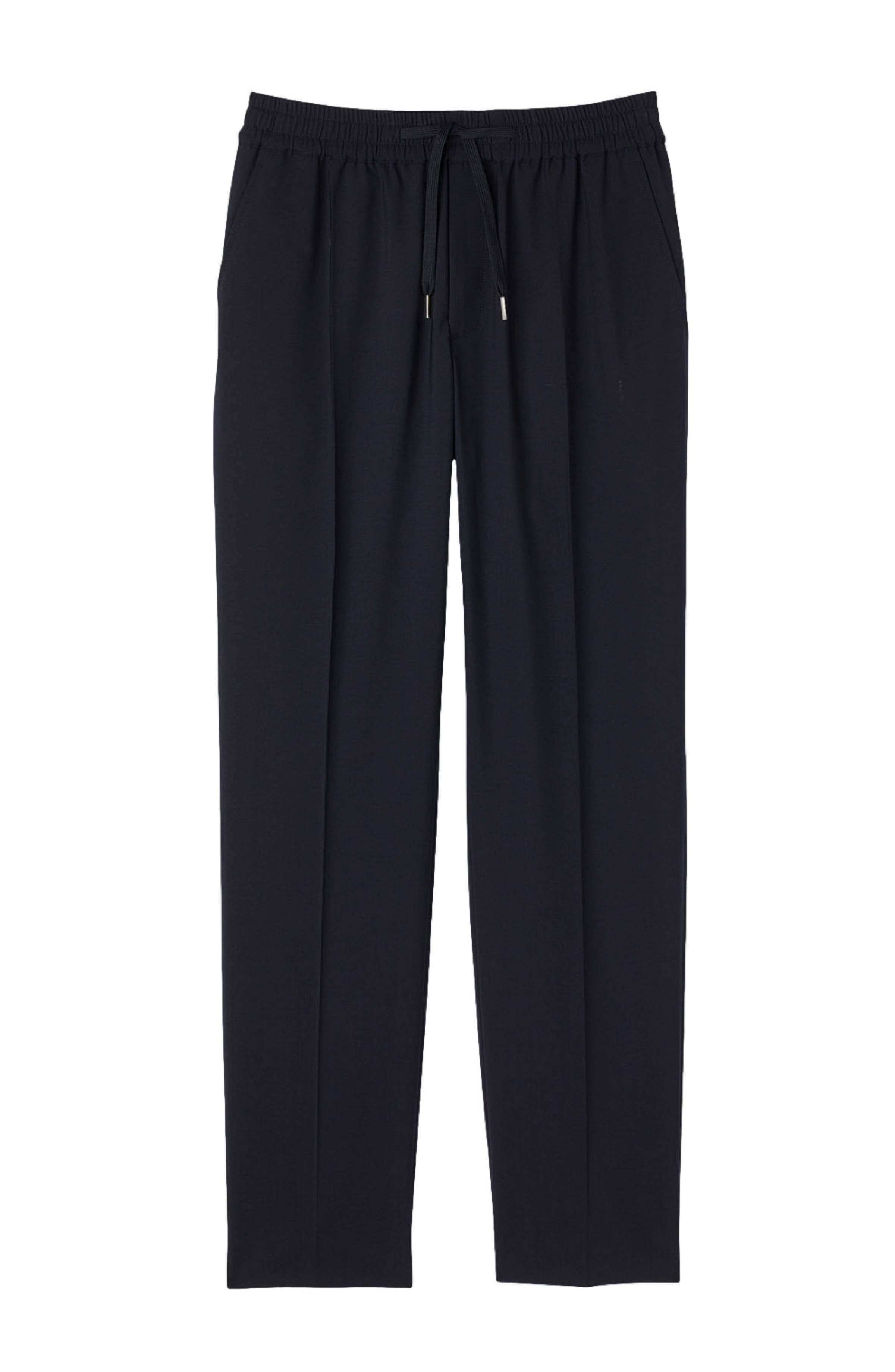 SANDRO Elasticated straight-leg trousers in Navy Blue at Nordstrom - 7
