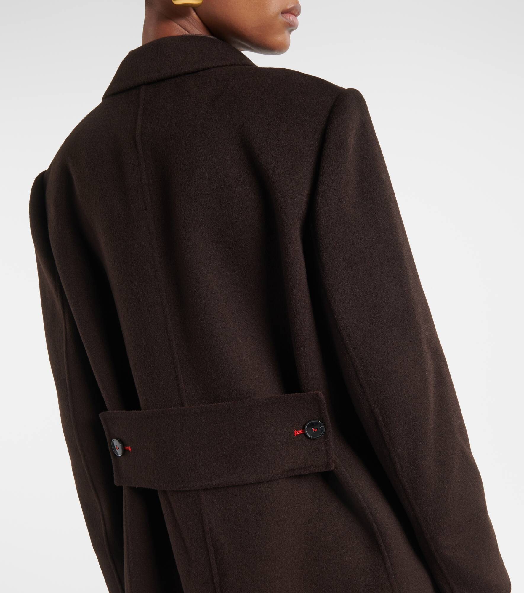 Double-breasted wool and cashmere coat - 5