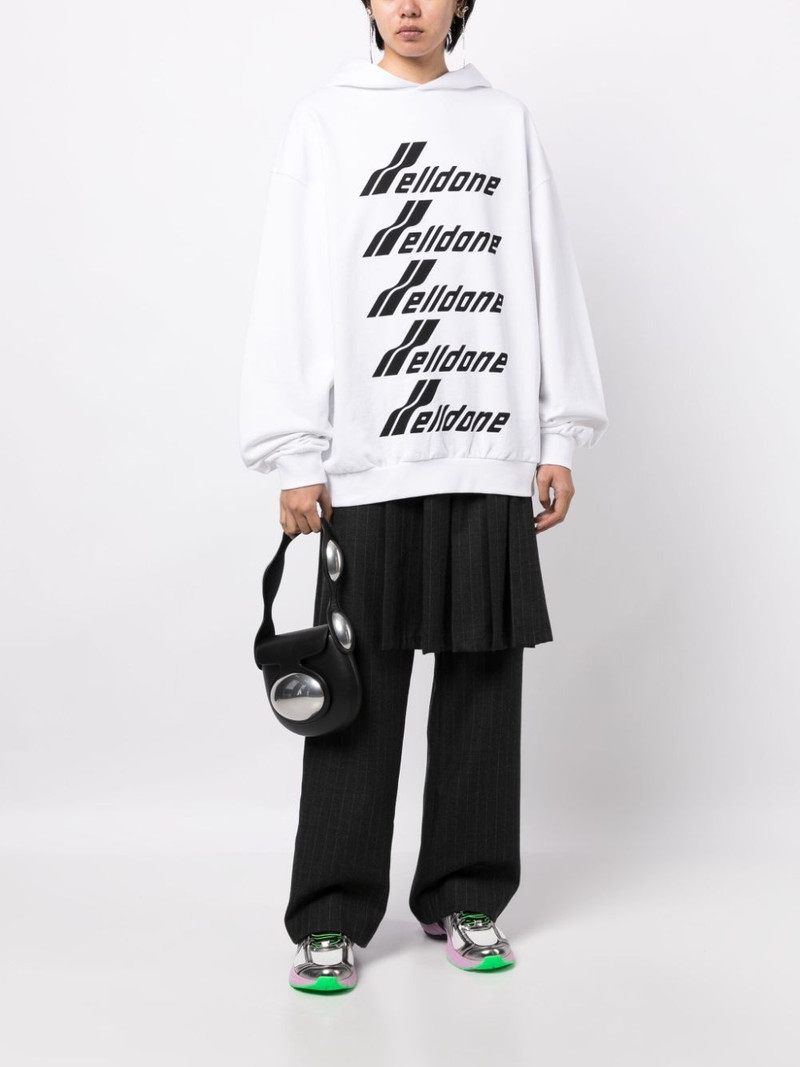 We11done Multiple Front Logo cotton hoodie outlook