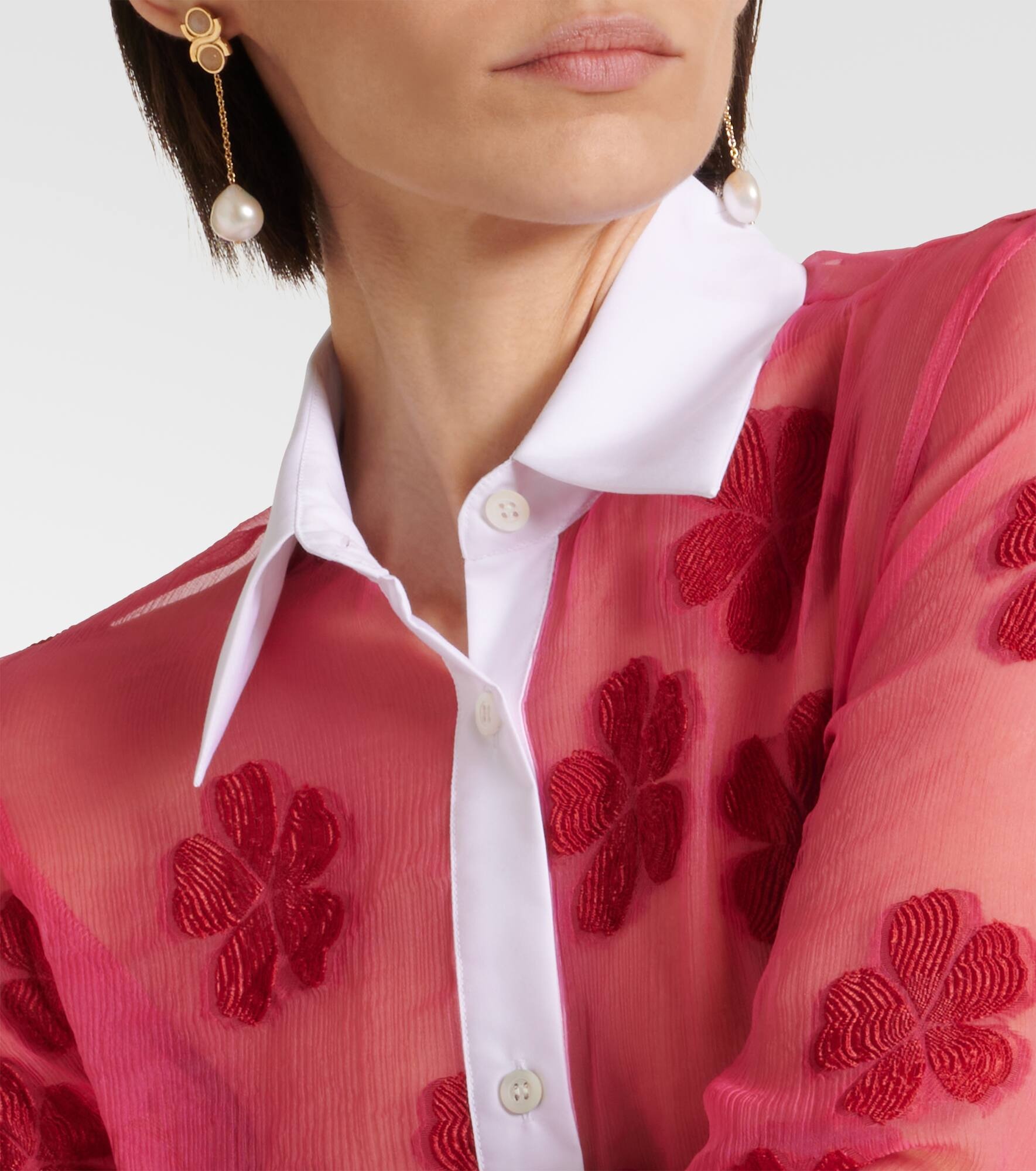 Floral cotton jacquard shirt - 4