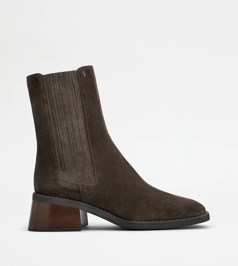 TOD'S CHELSEA BOOTS IN SUEDE - BROWN 1
