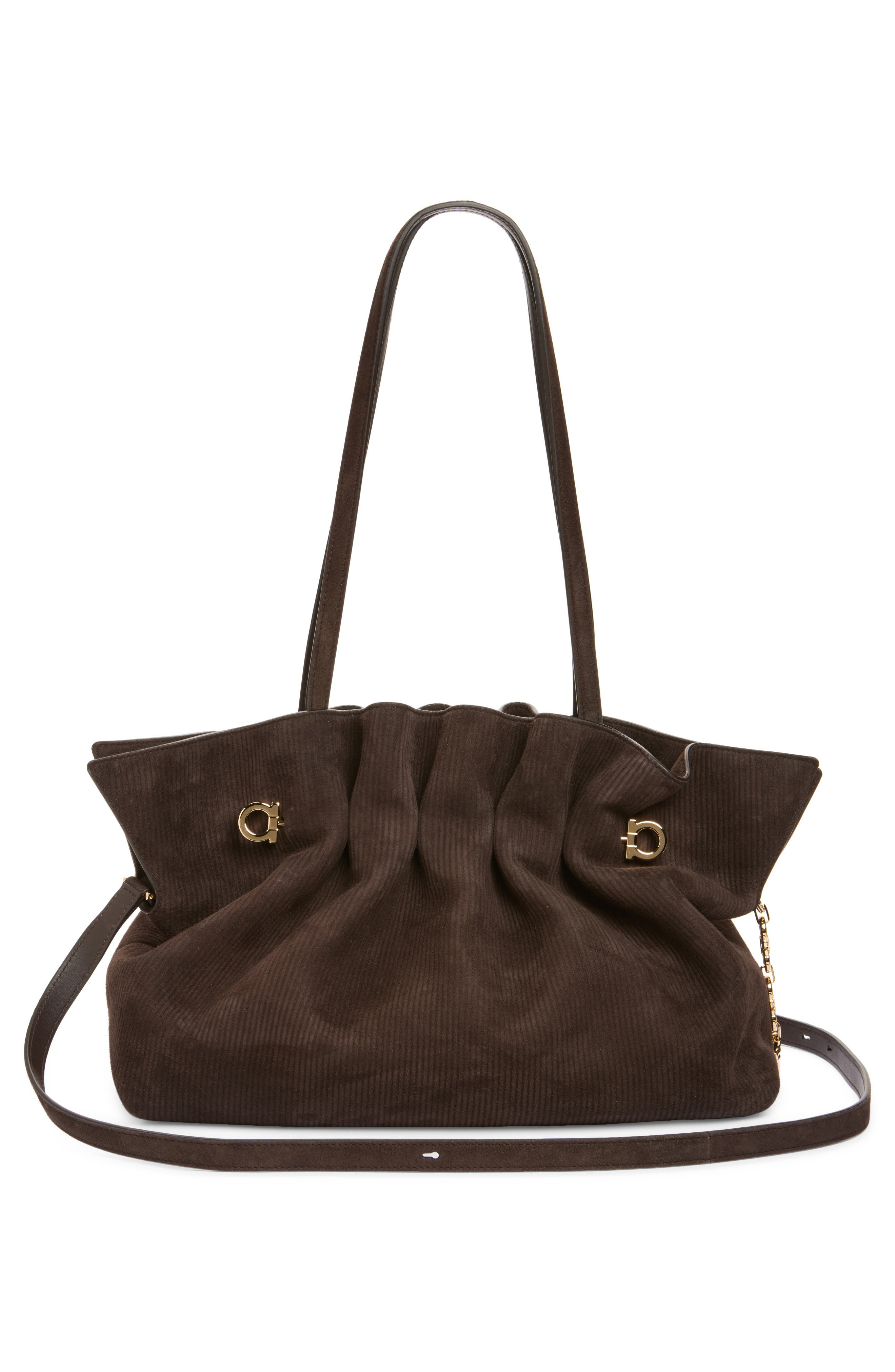 FERRAGAMO Medium Gancio Piercing Soft Leather Shoulder Bag in Testa Di Moro at Nordstrom - 3