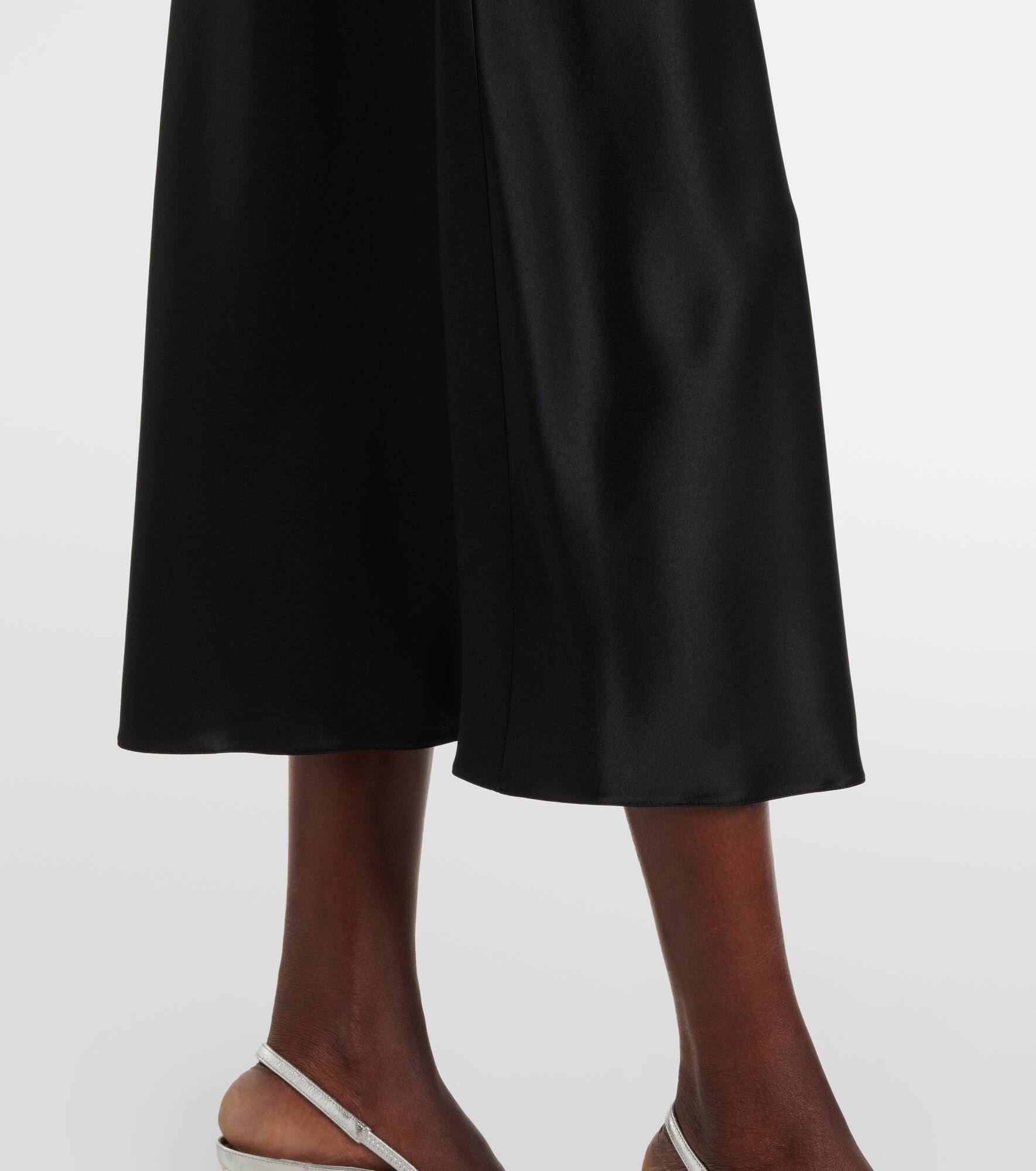 Carnet silk satin midi skirt - 5