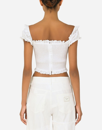 Dolce & Gabbana Poplin top with ruched details outlook