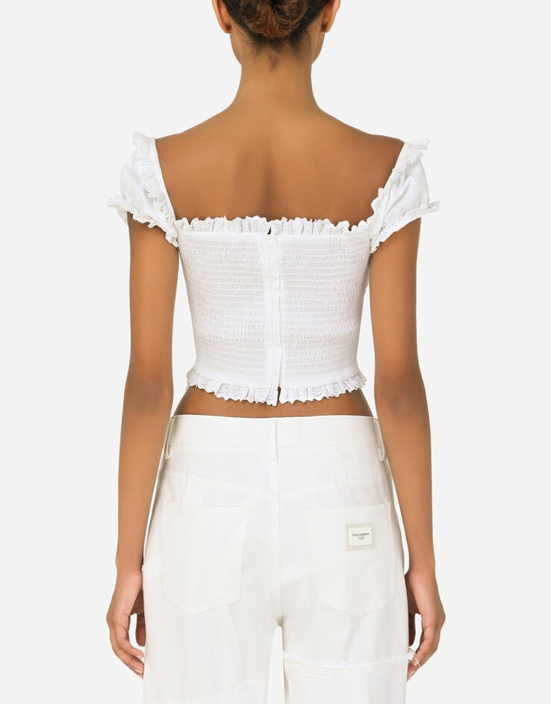 Poplin top with ruched details 3