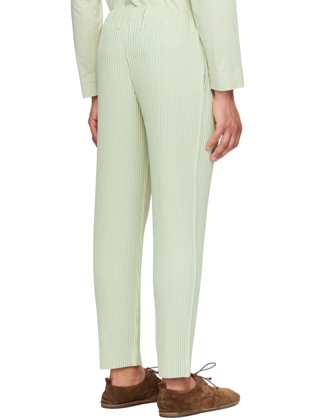 Green Tailored Pleats 1 Trousers - 3