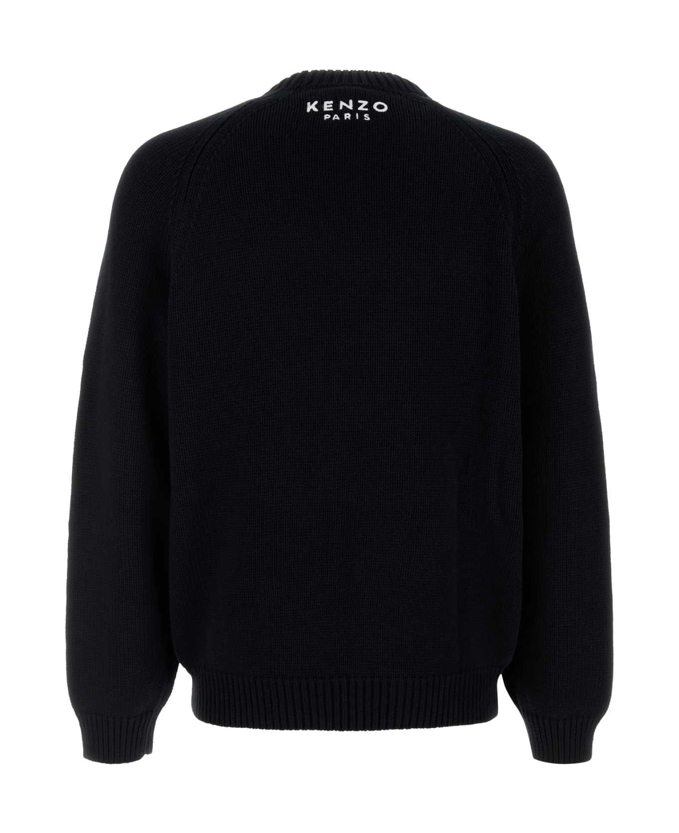 Black Cotton Blend Sweater - 2