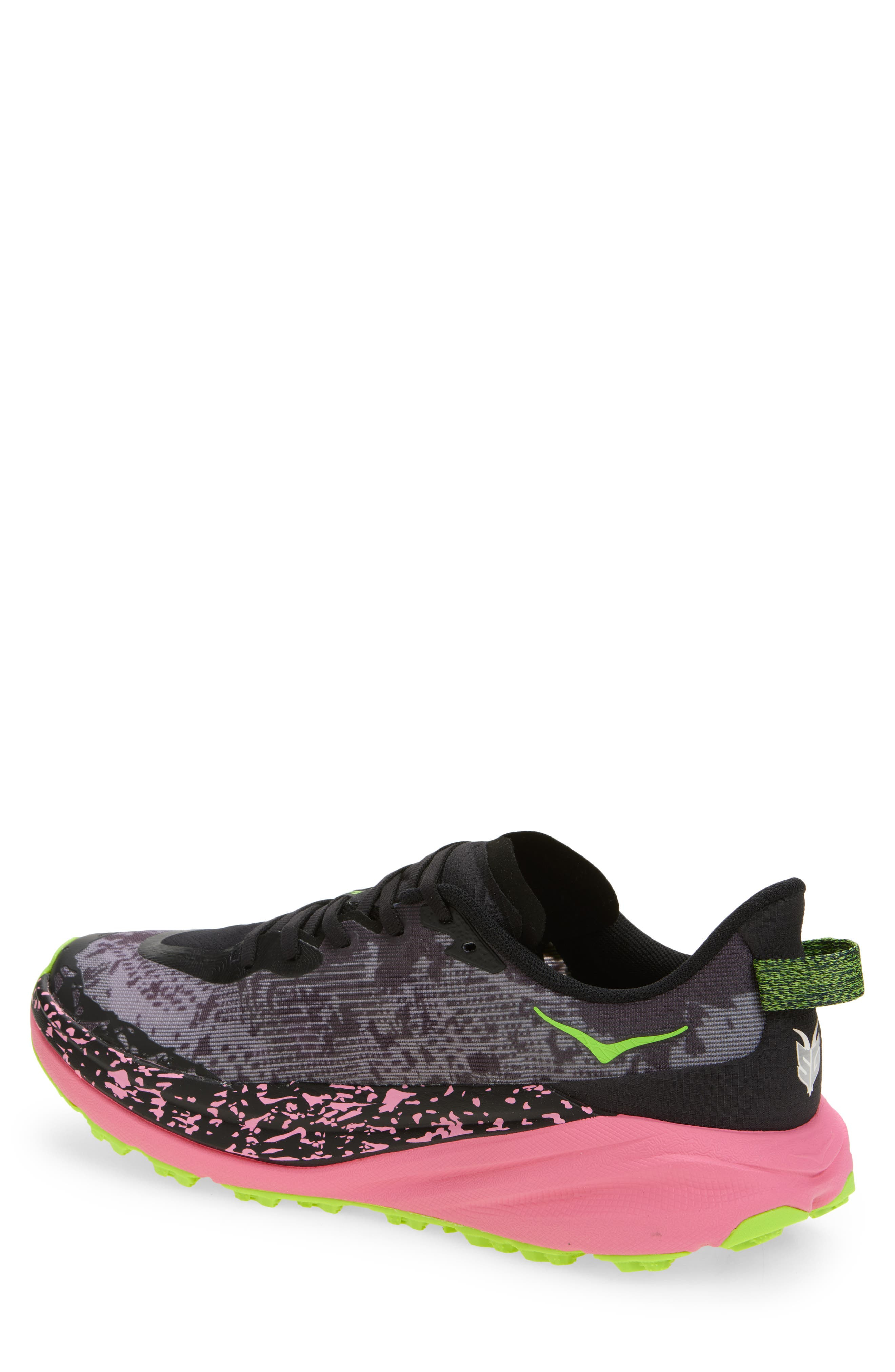 HOKA Speedgoat 6 Trail Running Shoe in Black /Neon Rose at Nordstrom - 2