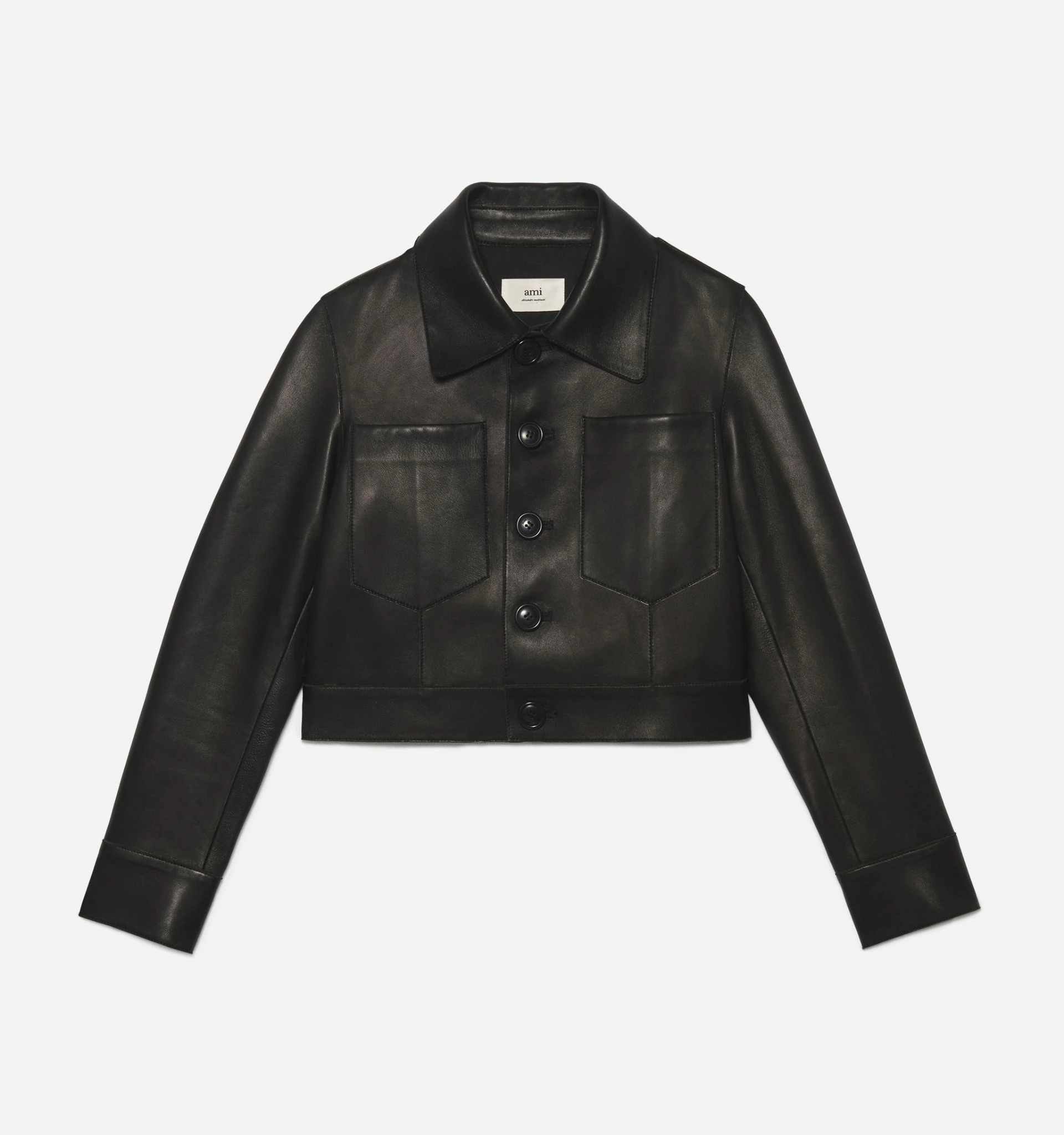 Buttoned Jacket In Lambskin Leather - 5