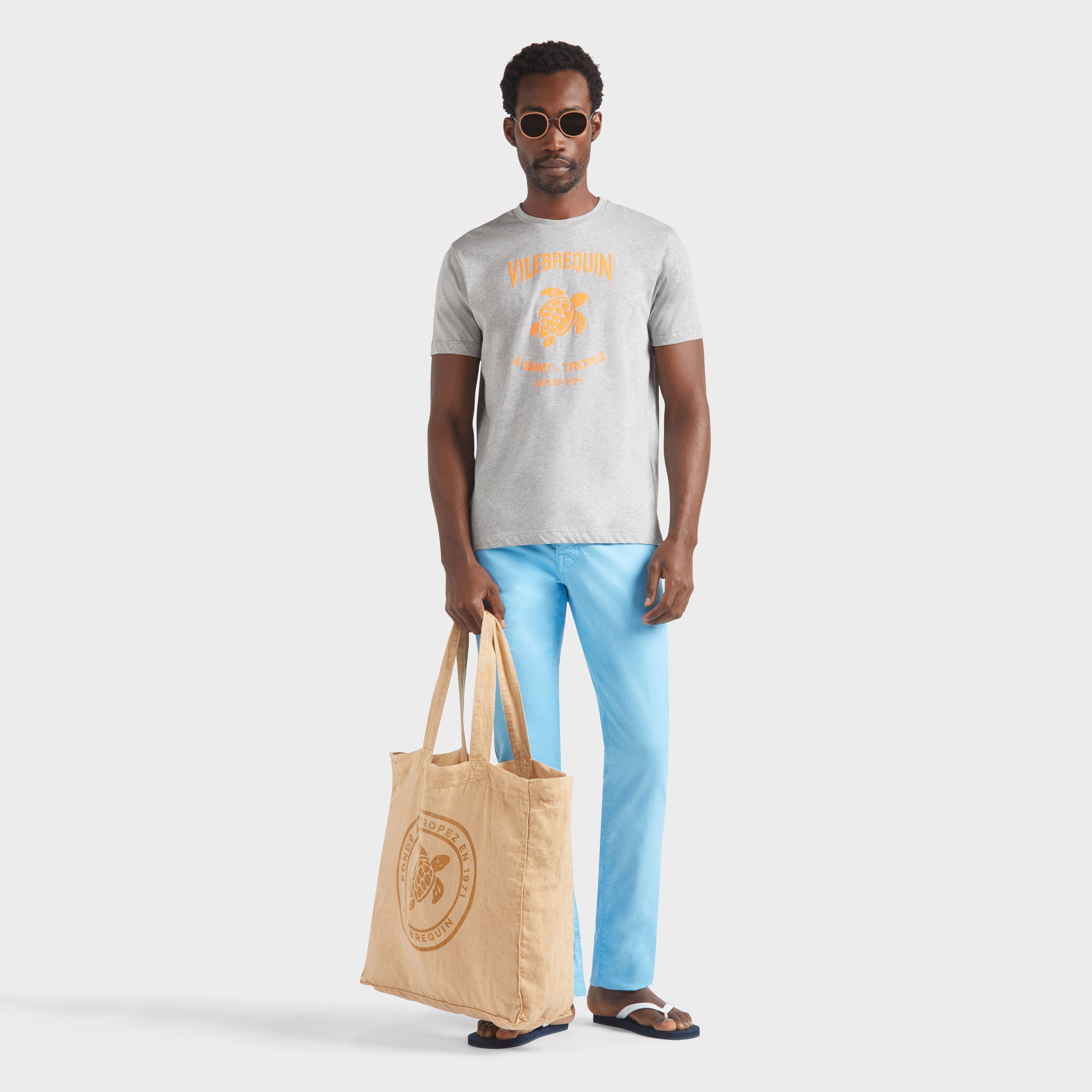 Men Cotton T-shirt Contrasted Placed Gomy Logo - 5