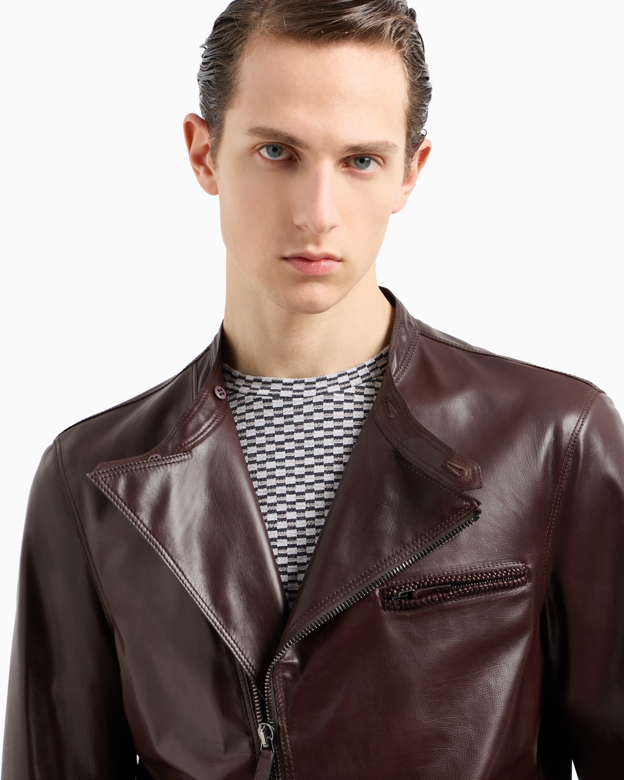 NAPPA-LEATHER JACKET WITH THREADING - 5