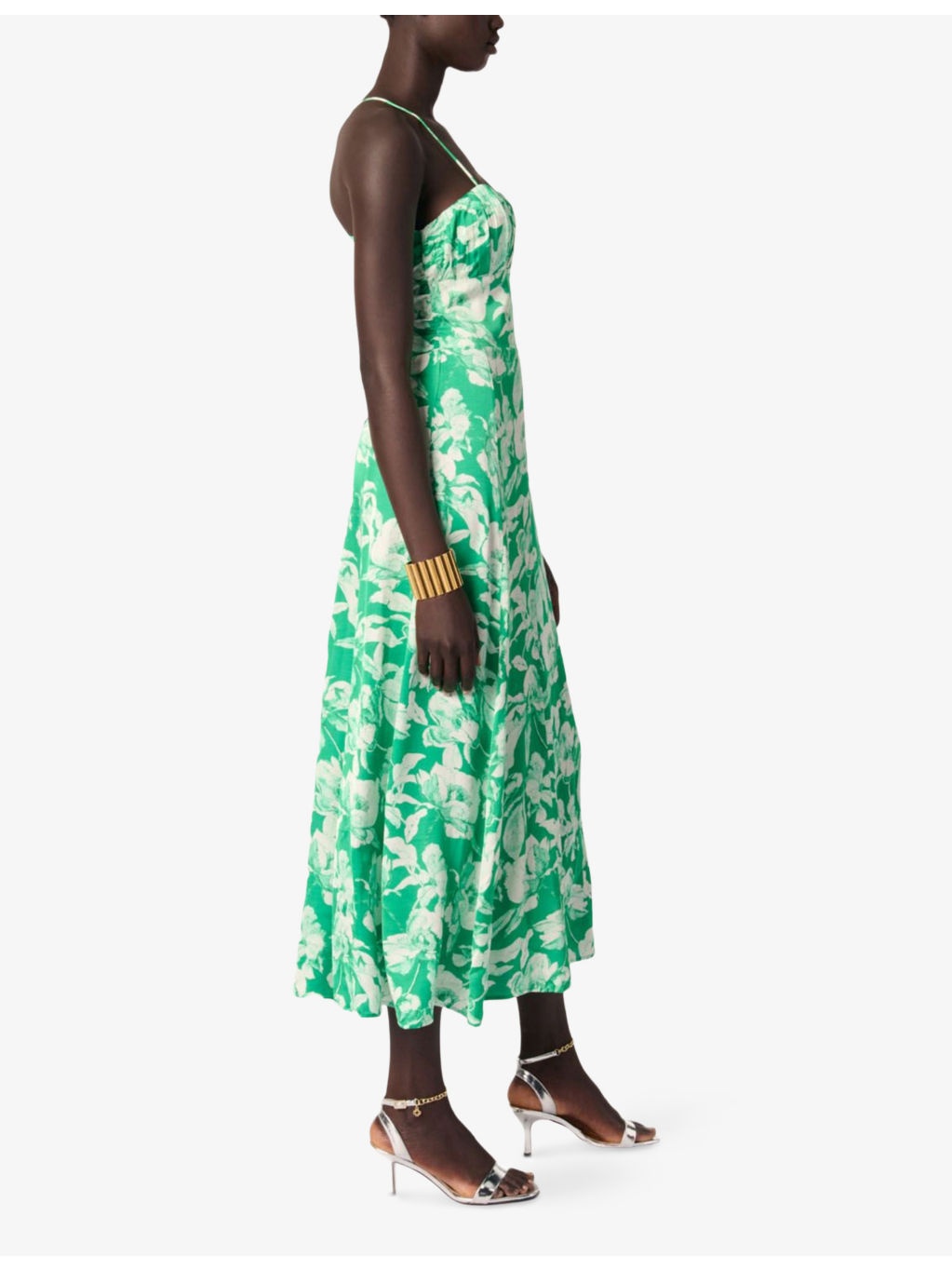 Graphic-Print Square-Neck Woven Midi Dress - 3