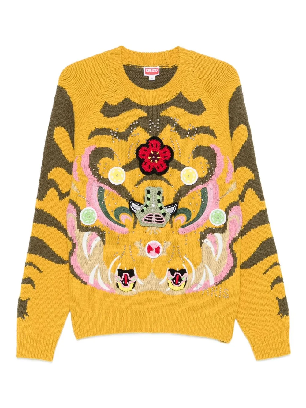 tiger-embellishment sweater - 1