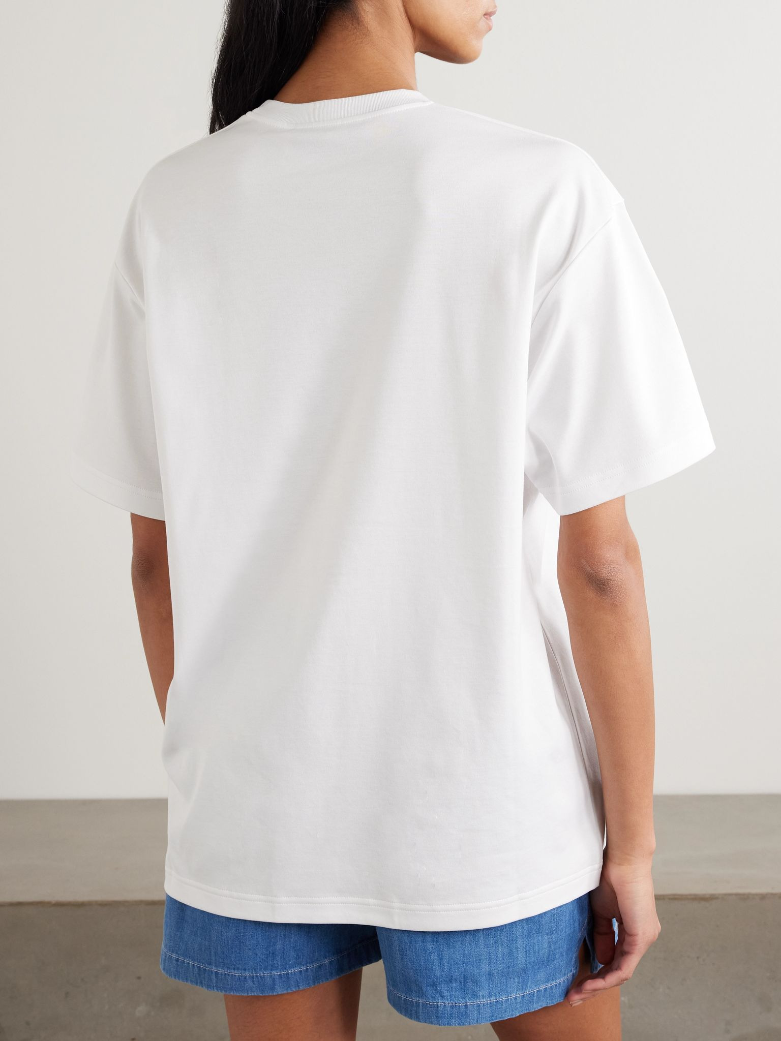 Oversized printed cotton-jersey T-shirt White - 4