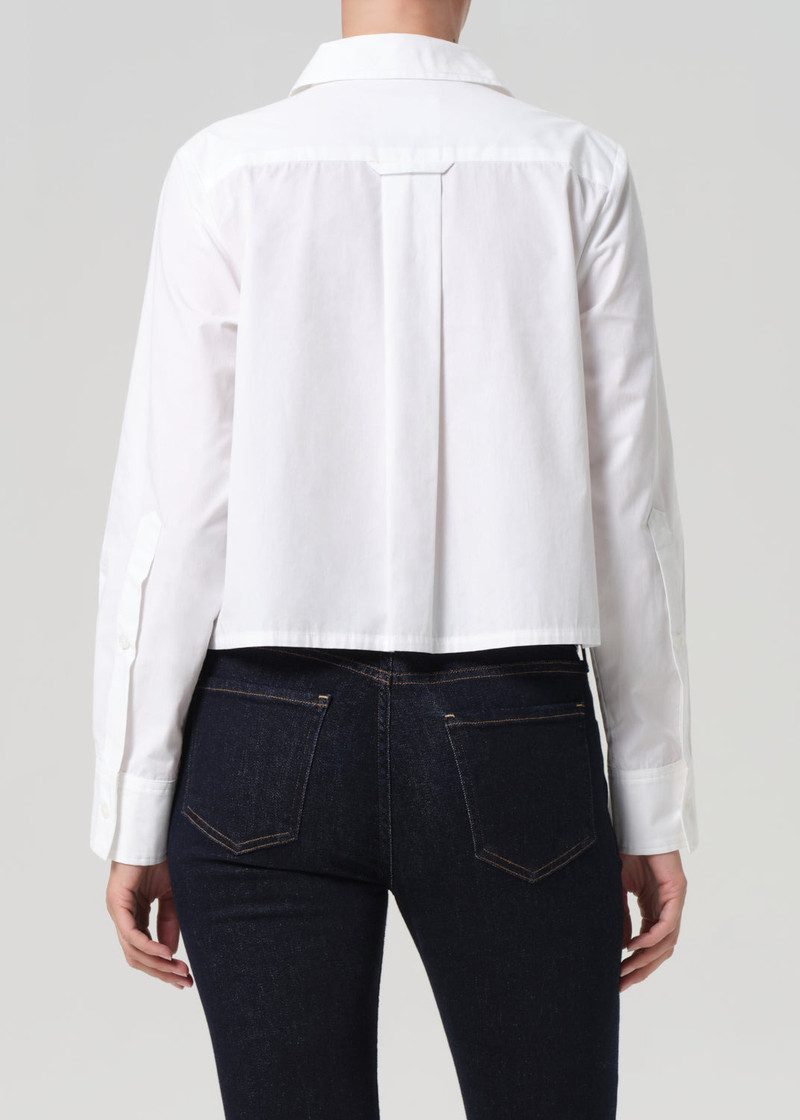 Fino Boxy Cropped Tuxedo In White 3