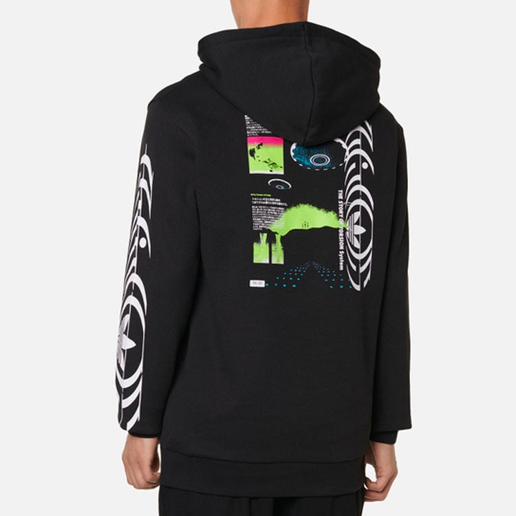 adidas originals Torsion Hoody Printing Casual Sports Black GD6004 - 4