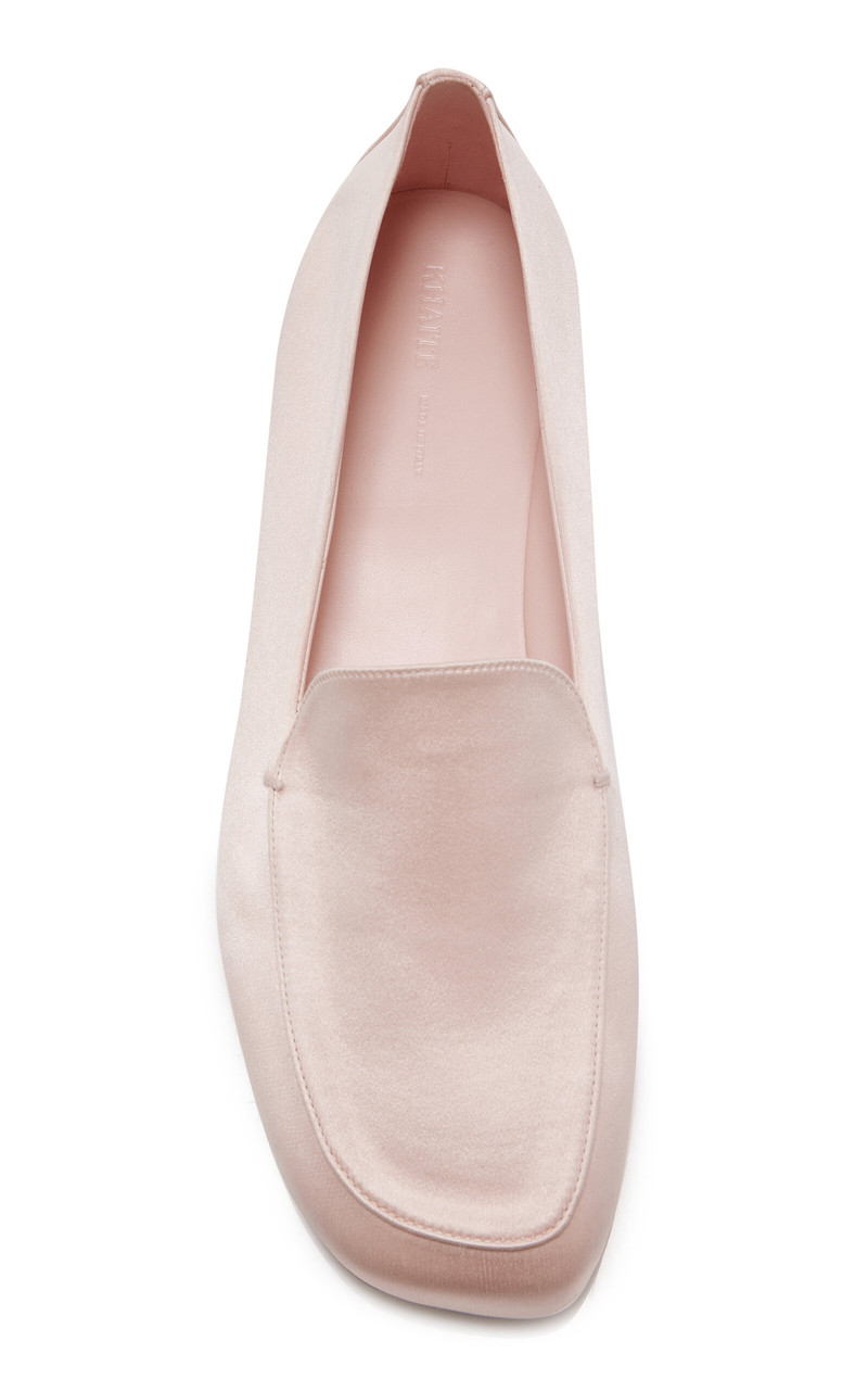 KHAITE Monroe Satin Loafers pink outlook
