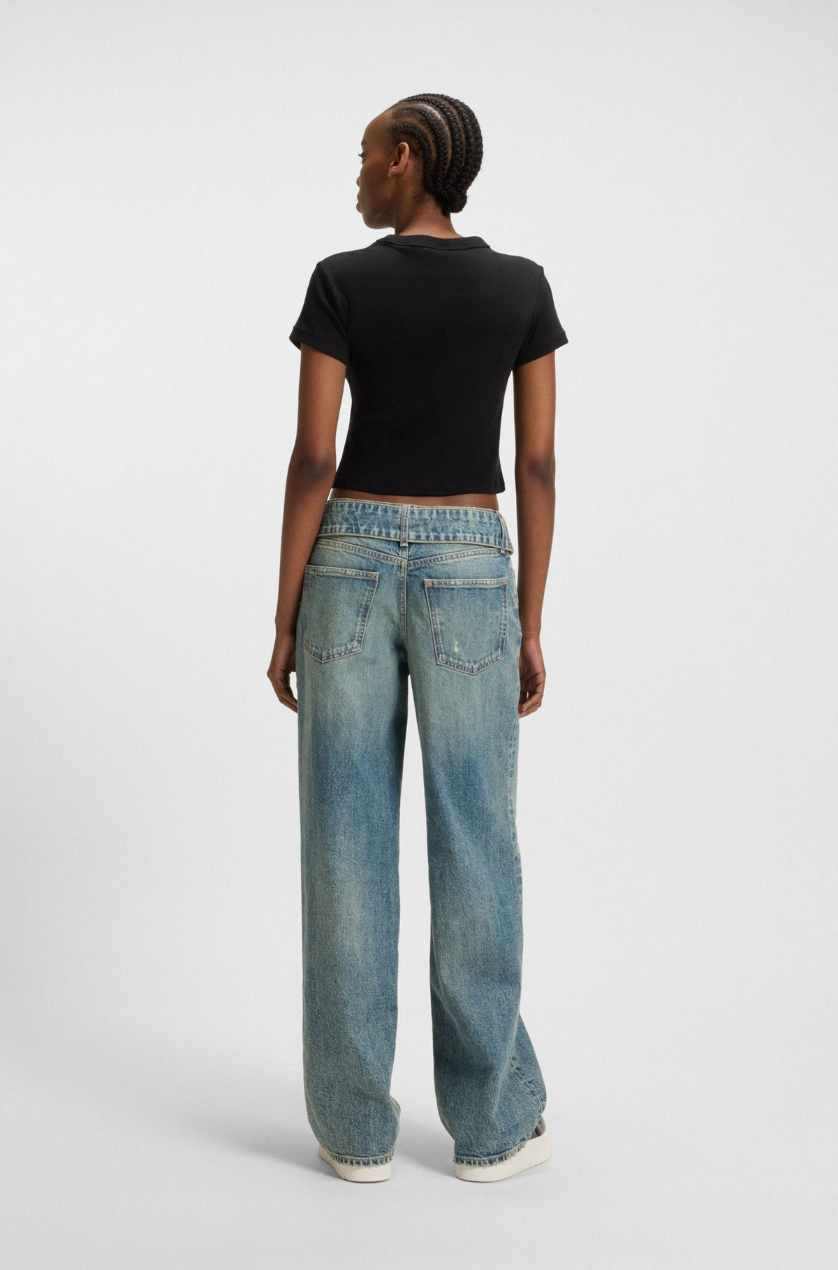 BAGGY-FIT JEANS WITH DENIM BELT - 4