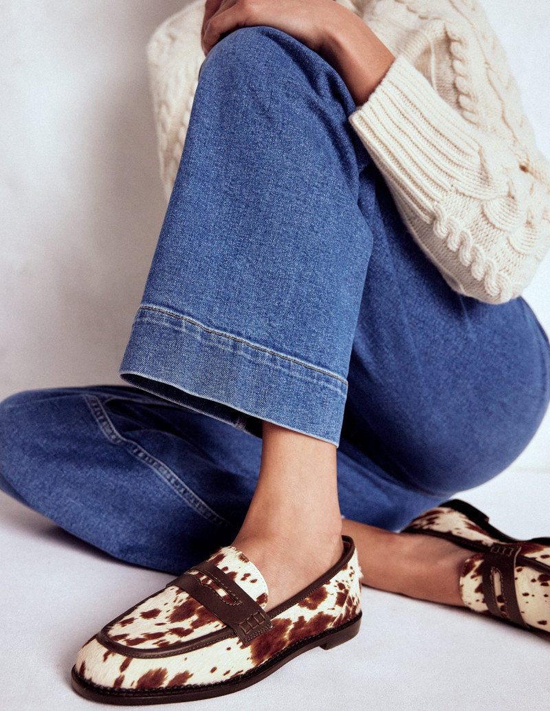BODEN Nya Penny Loafers-Brown/Ivory outlook