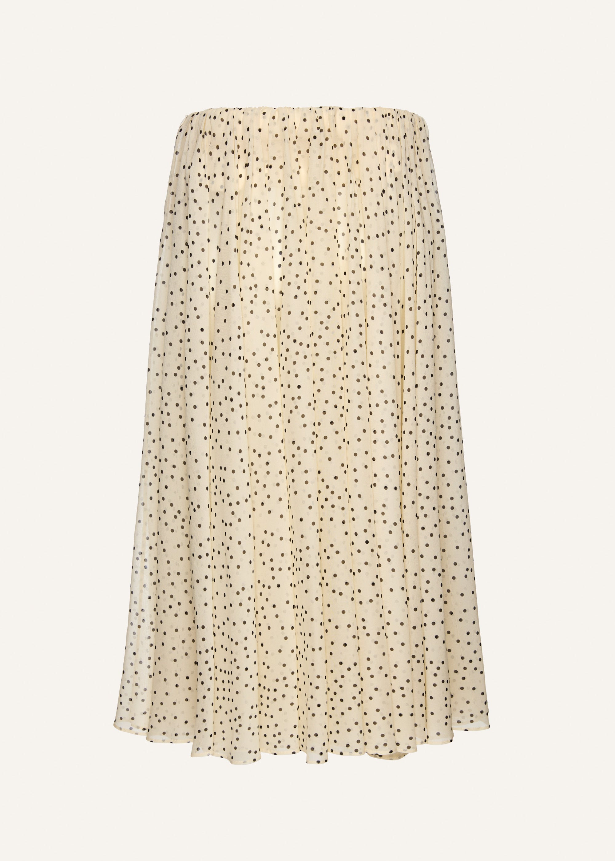 Sheer midi skirt in cream dots - 2