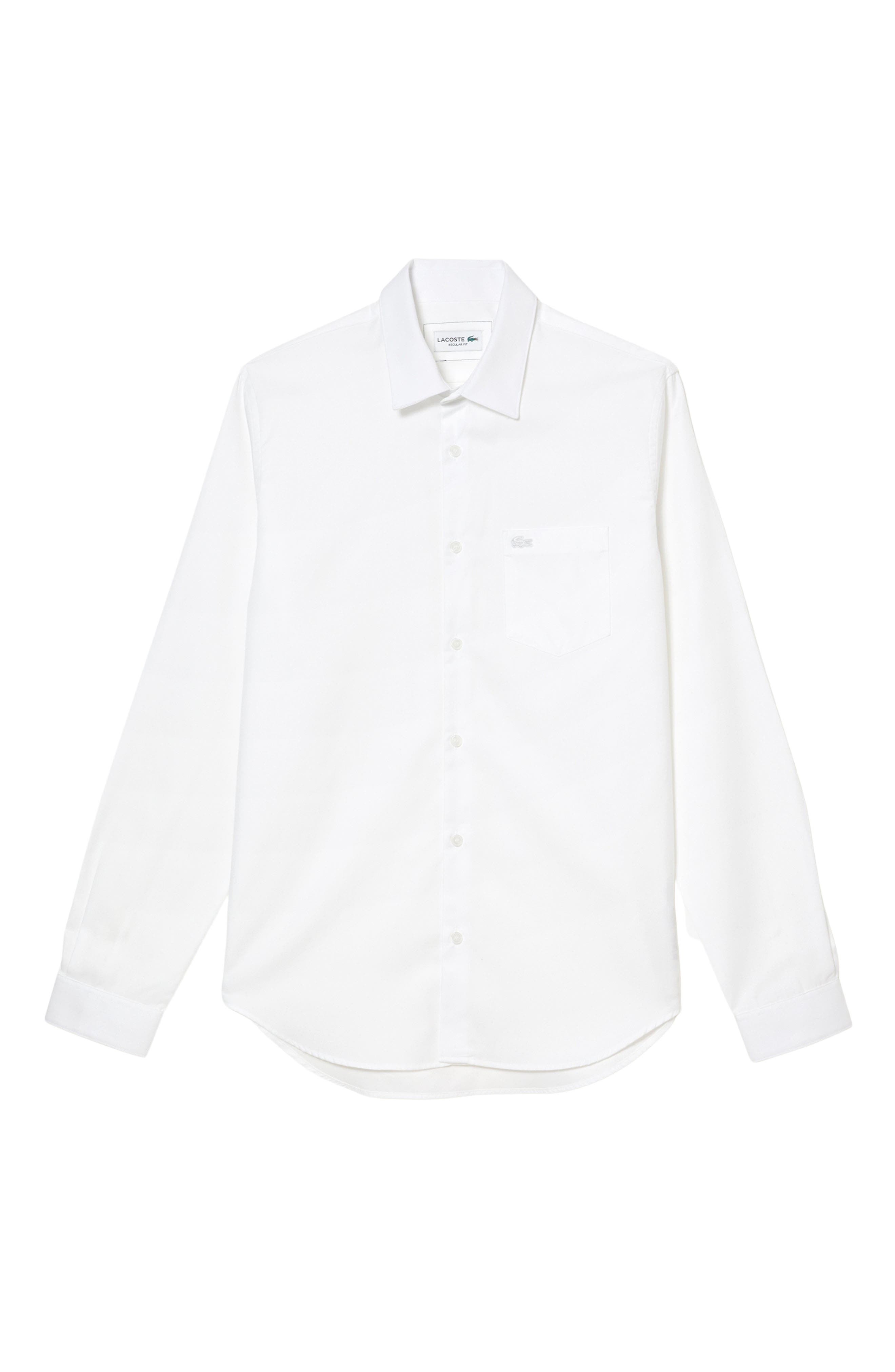 Regular Fit Solid Poplin Button-Up Shirt - 1