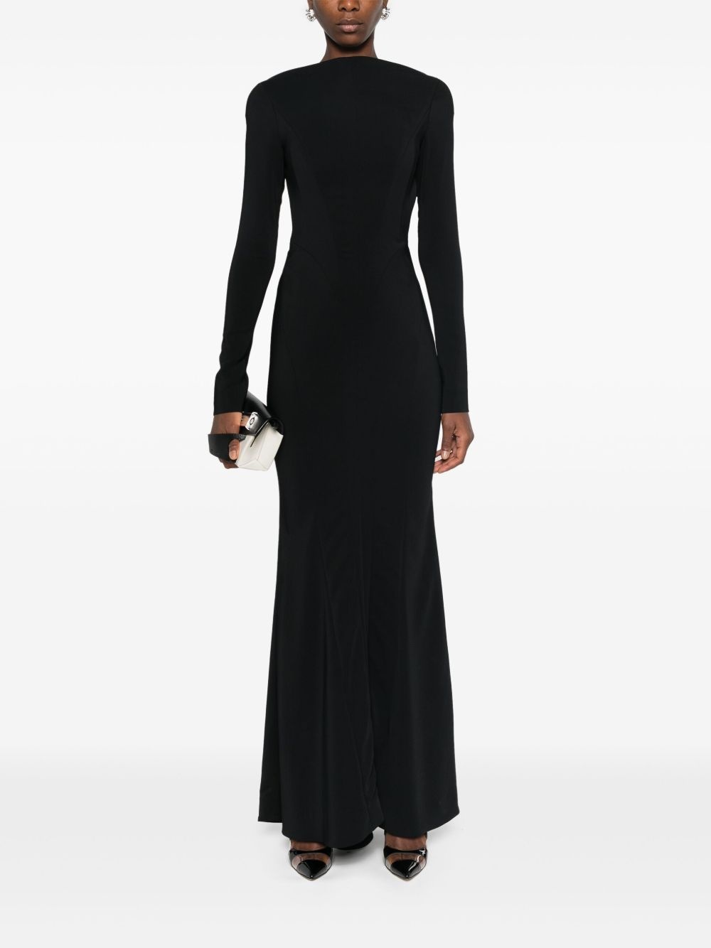 backless crepe gown - 2