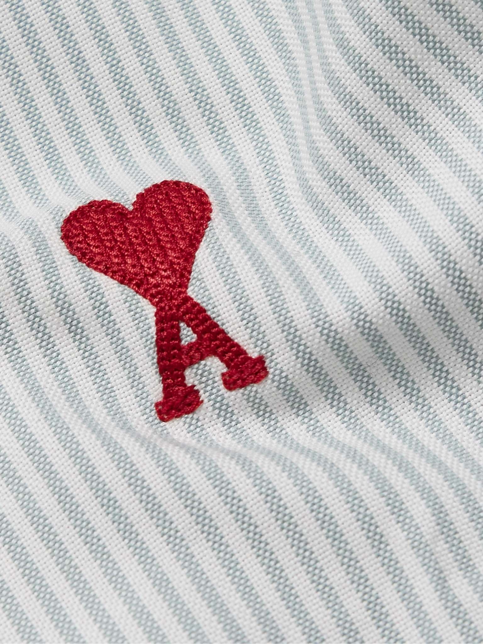 Button-Down Collar Logo-Embroidered Striped Cotton Oxford Shirt - 4